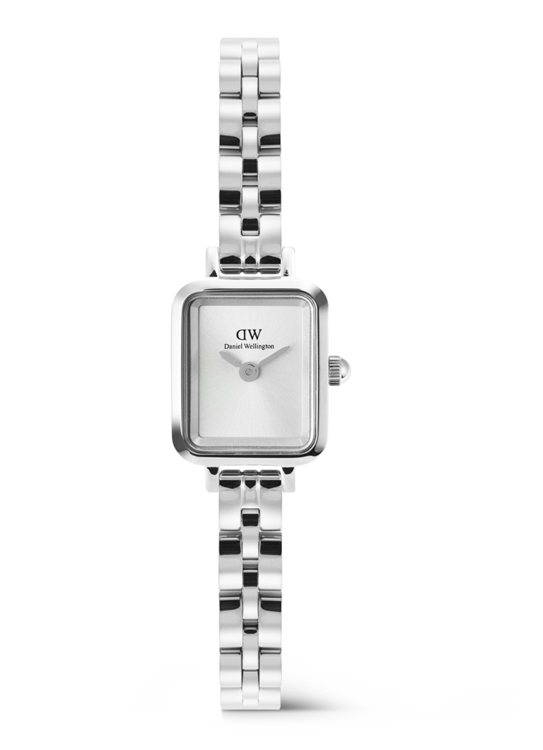 Daniel Wellington Quadro Mini Arch 3-Link horloge DW00100844 - voorkant 3 zilver