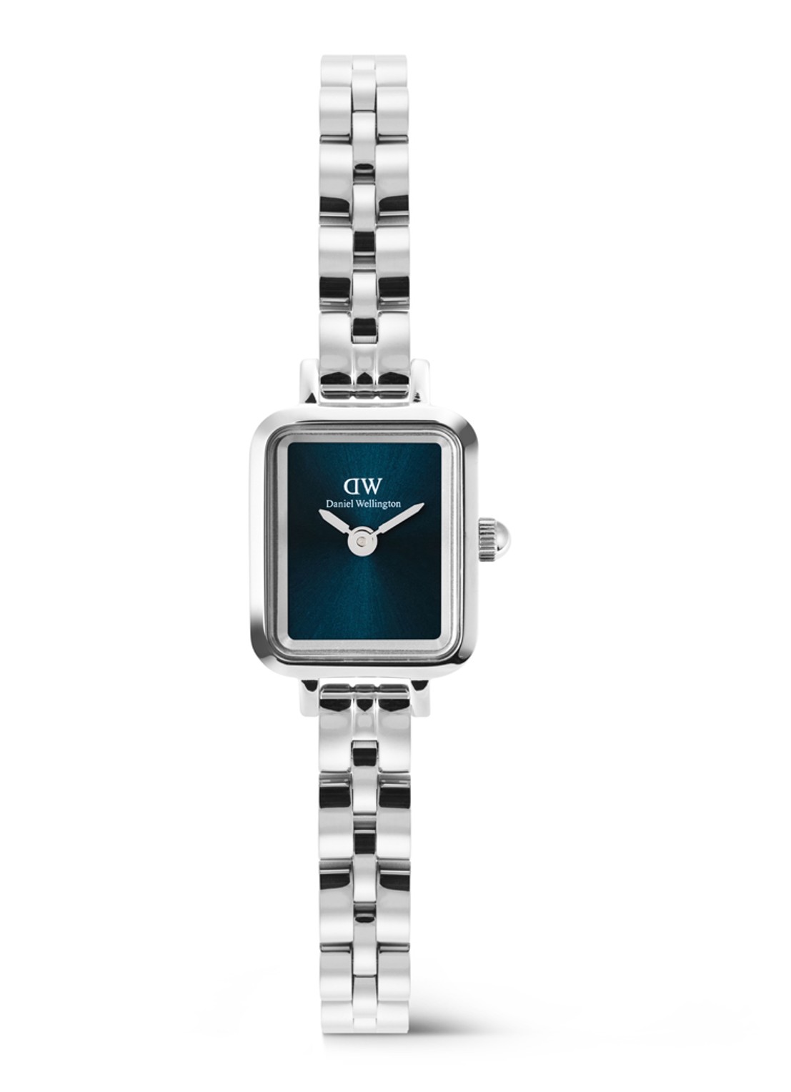 Daniel Wellington Quadro Mini Arch 3-Link horloge DW00100846 - voorkant zilver