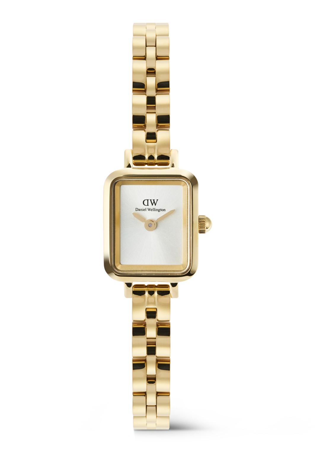 Daniel Wellington Quadro Mini Arch 3-Link horloge DW00100850 - voorkant goud