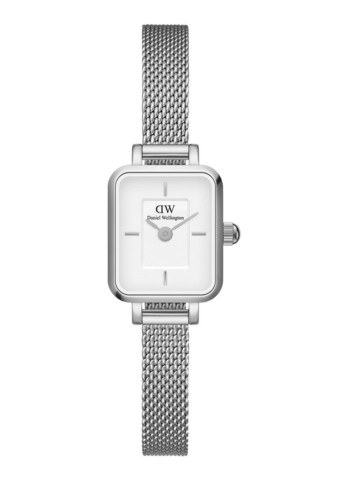 Daniel Wellington Quadro Mini horloge DW00100726 - voorkant zilver