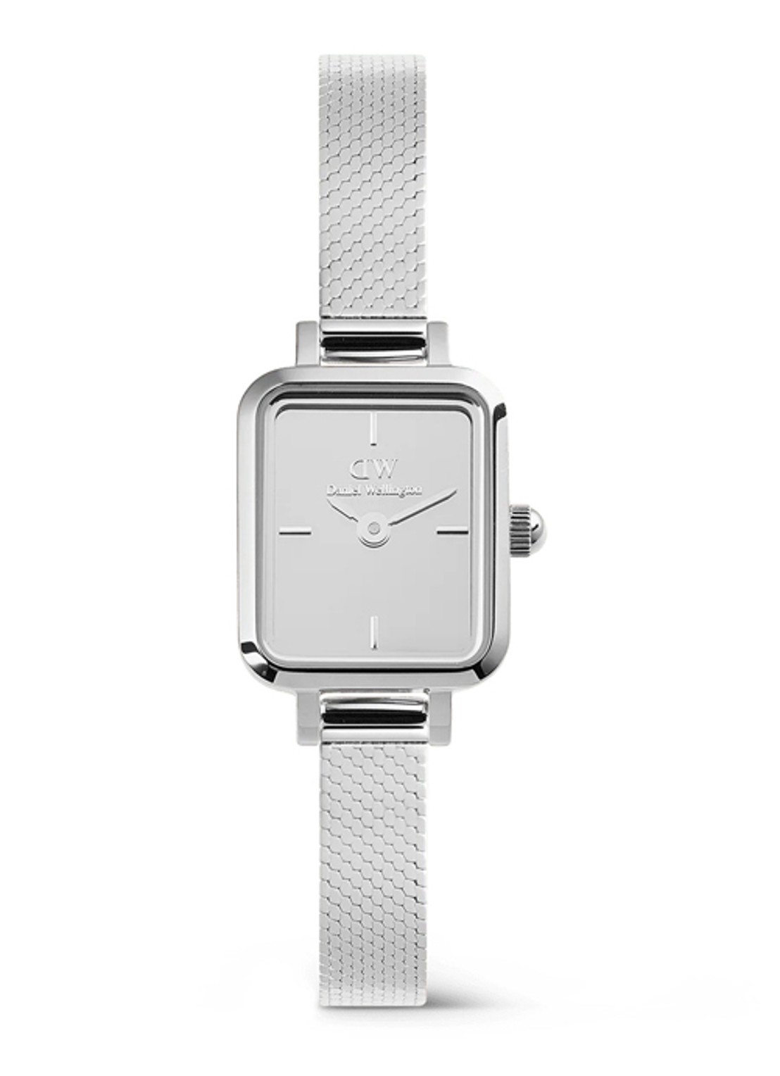 Daniel Wellington Quadro Mini Reflection horloge DW00100800 - voorkant zilver