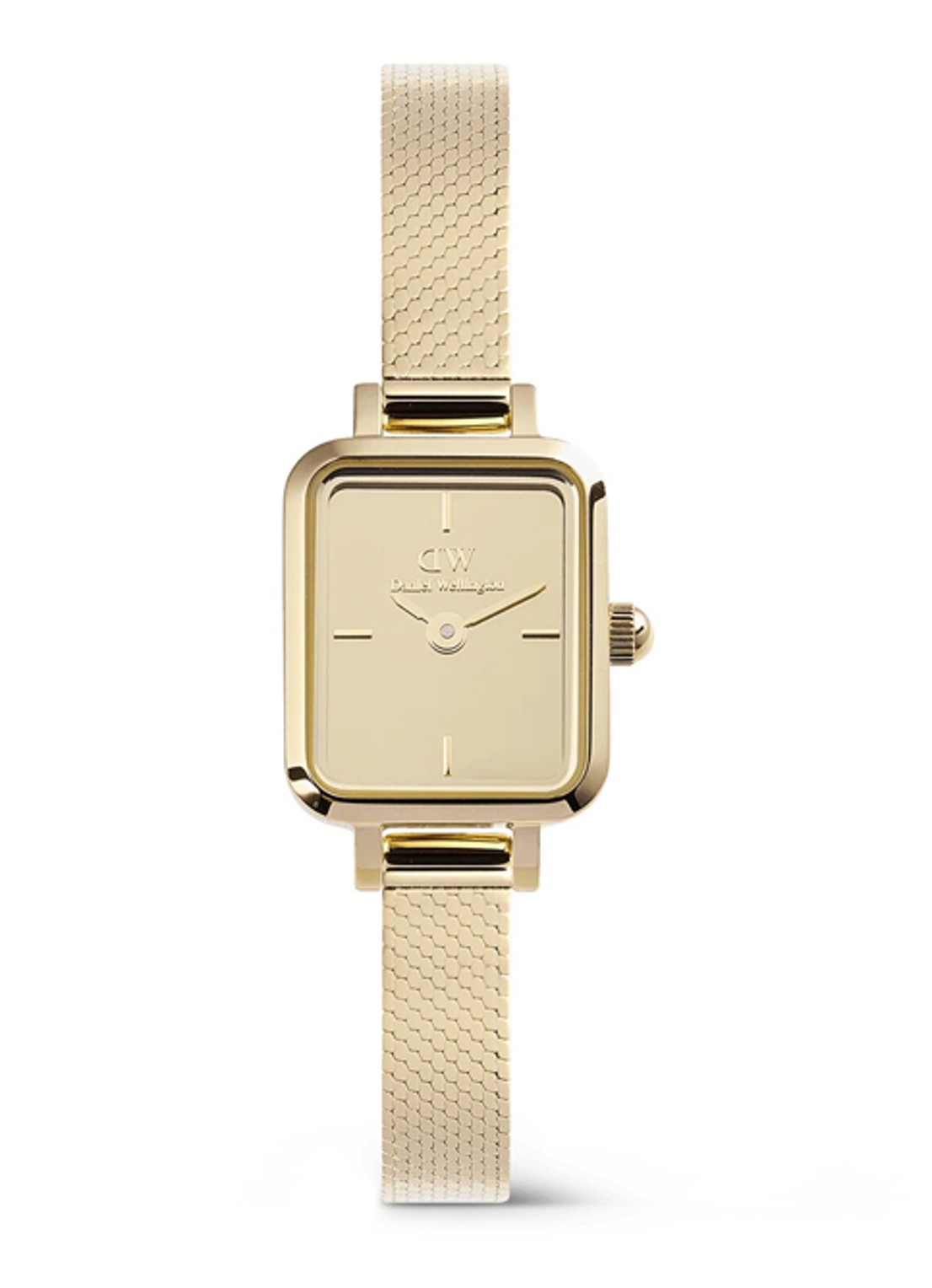 Daniel Wellington Quadro Mini Reflection horloge DW00100801 - voorkant goud