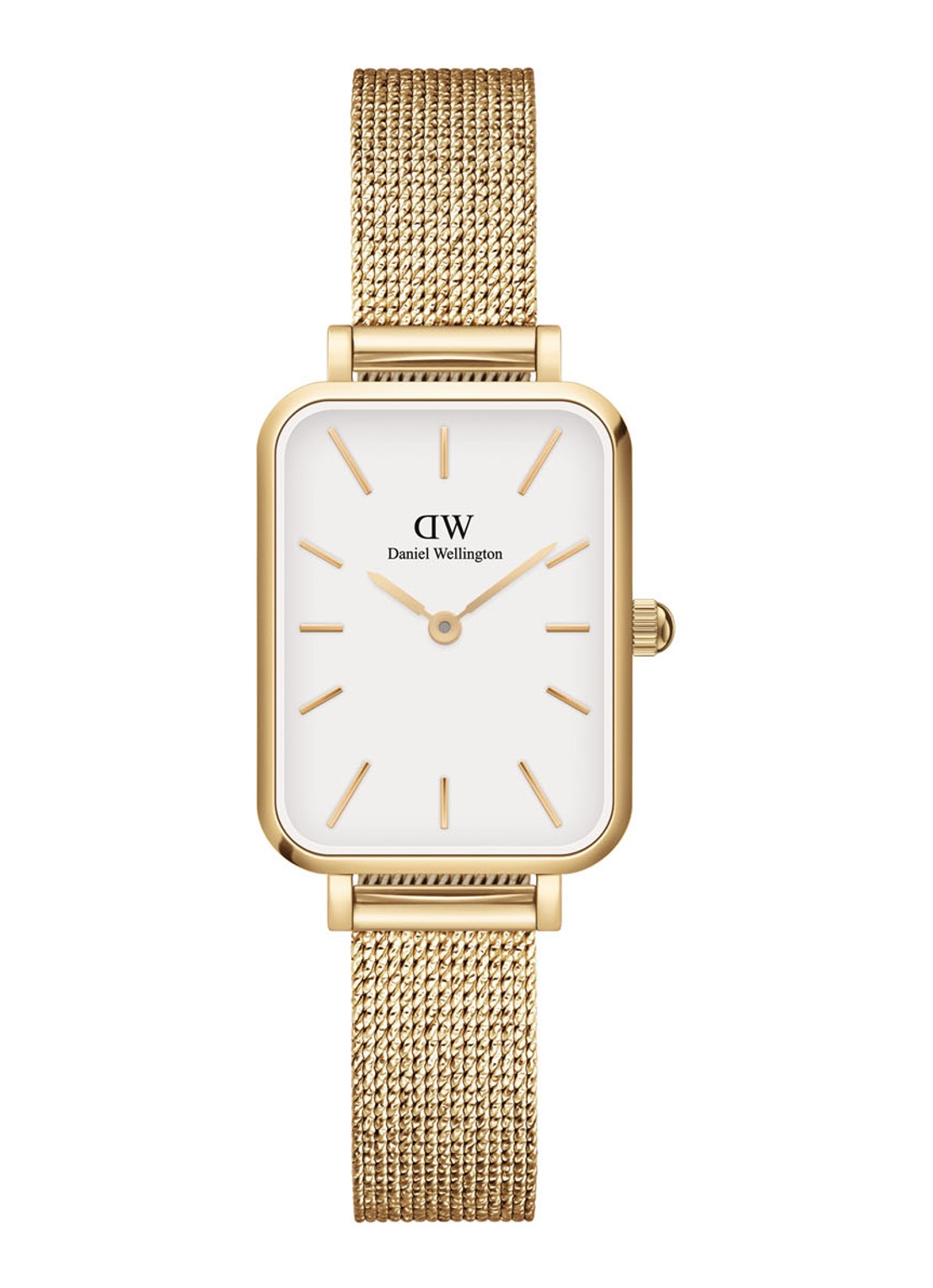 Daniel Wellington Quadro Pressed Evergold horloge DW00100556 - voorkant goud