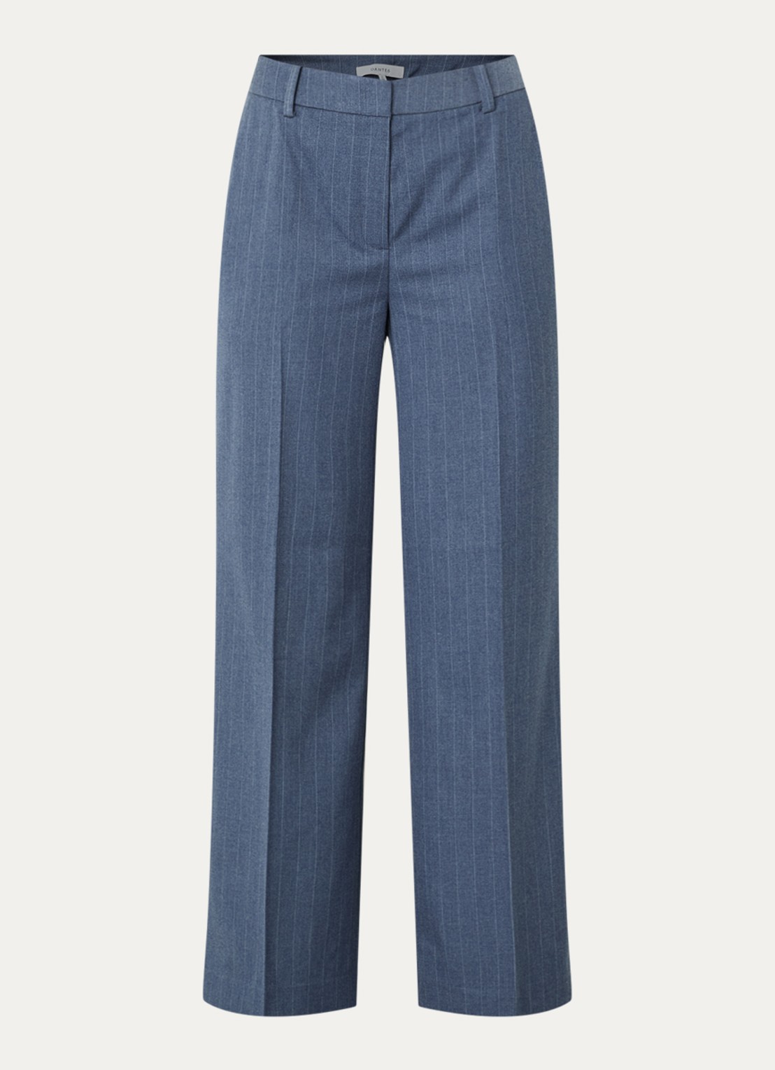 Dante 6 Alain mid waist wide fit pantalon met krijtstreep - voorkant indigo