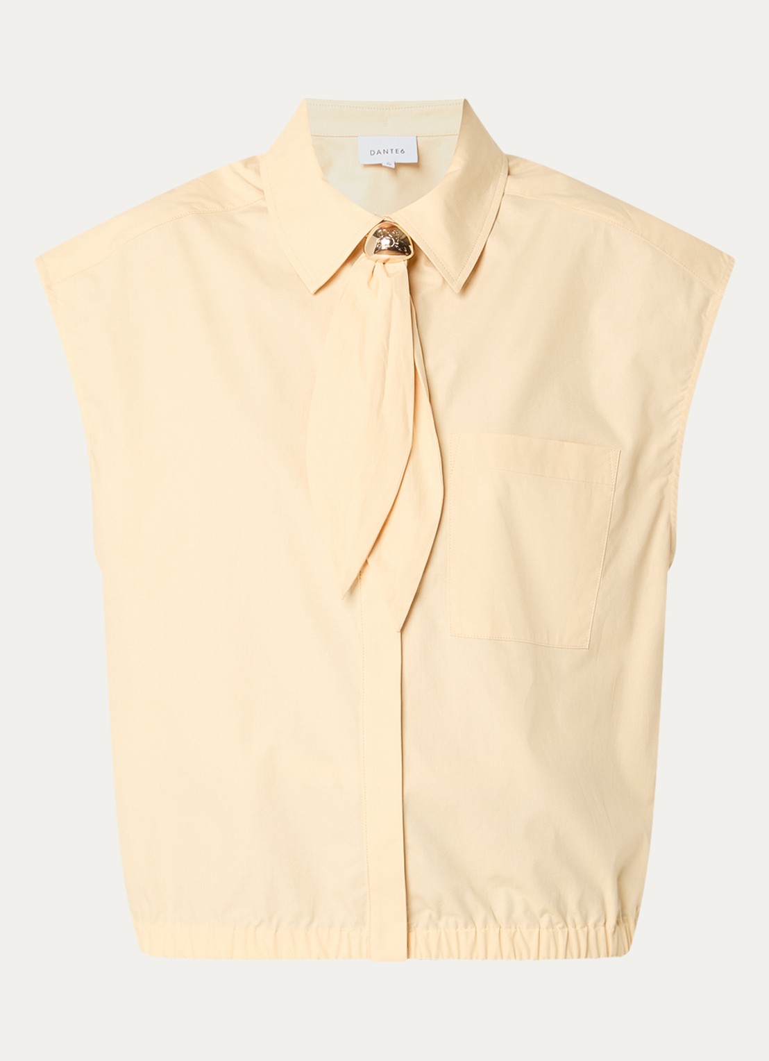 Dante 6 Alcon mouwloze blouse met sjaalkraag - voorkant 3 lichtgeel