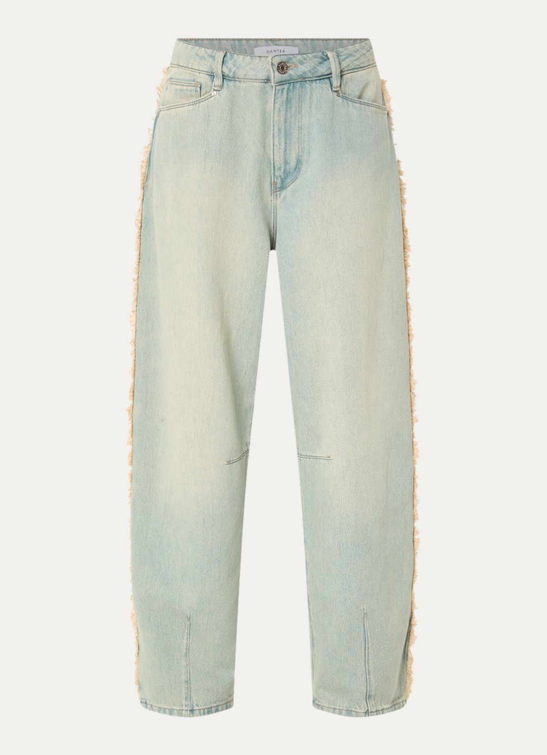 Dante 6 Brave high waist balloon fit jeans met gerafeld detail - voorkant 4 indigo