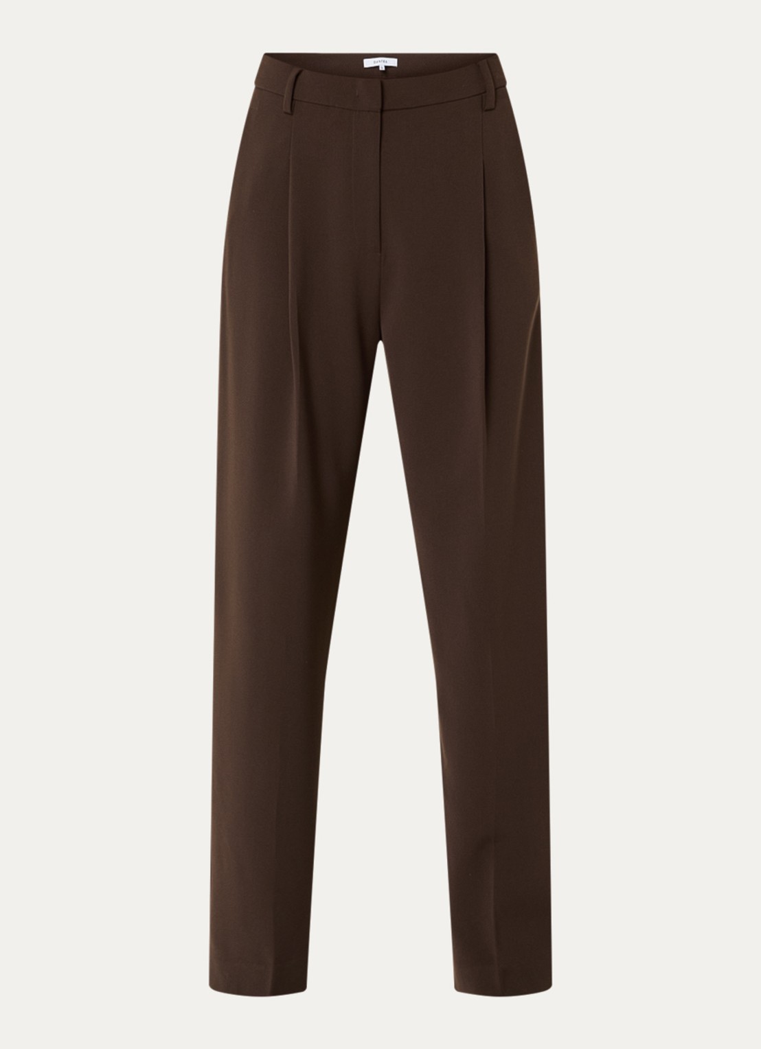 Dante 6 Chad high waist loose fit broek met steekzakken - voorkant 2 donkerbruin