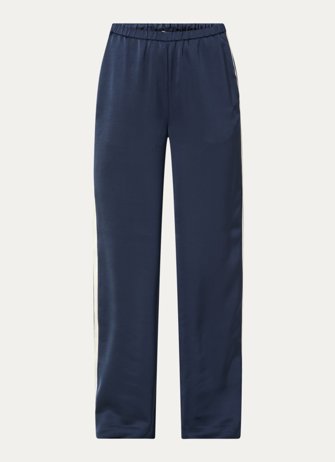 Dante 6 Dare mid waist straight fit trackpants van satijn - voorkant 2 indigo