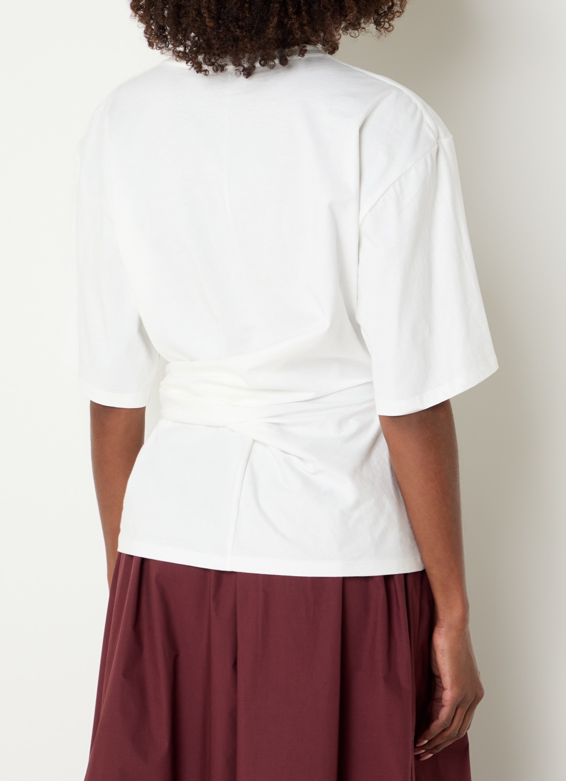 Dante 6 Dori T-shirt met geknoopt detail - achterkant 4 wit