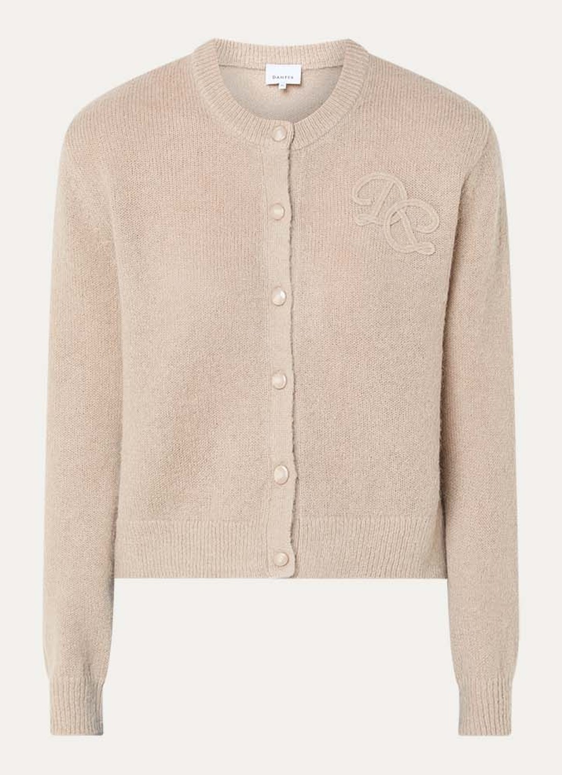Dante 6 Erin vest in alpaca wolblend met logoborduring - voorkant zand