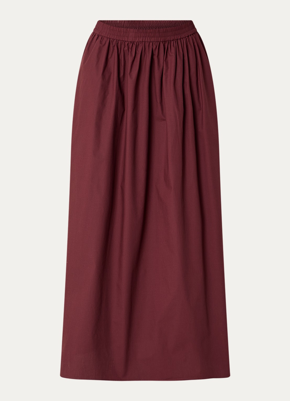 Dante 6 Gisole mid waist maxi rok met split - voorkant kastanjebruin