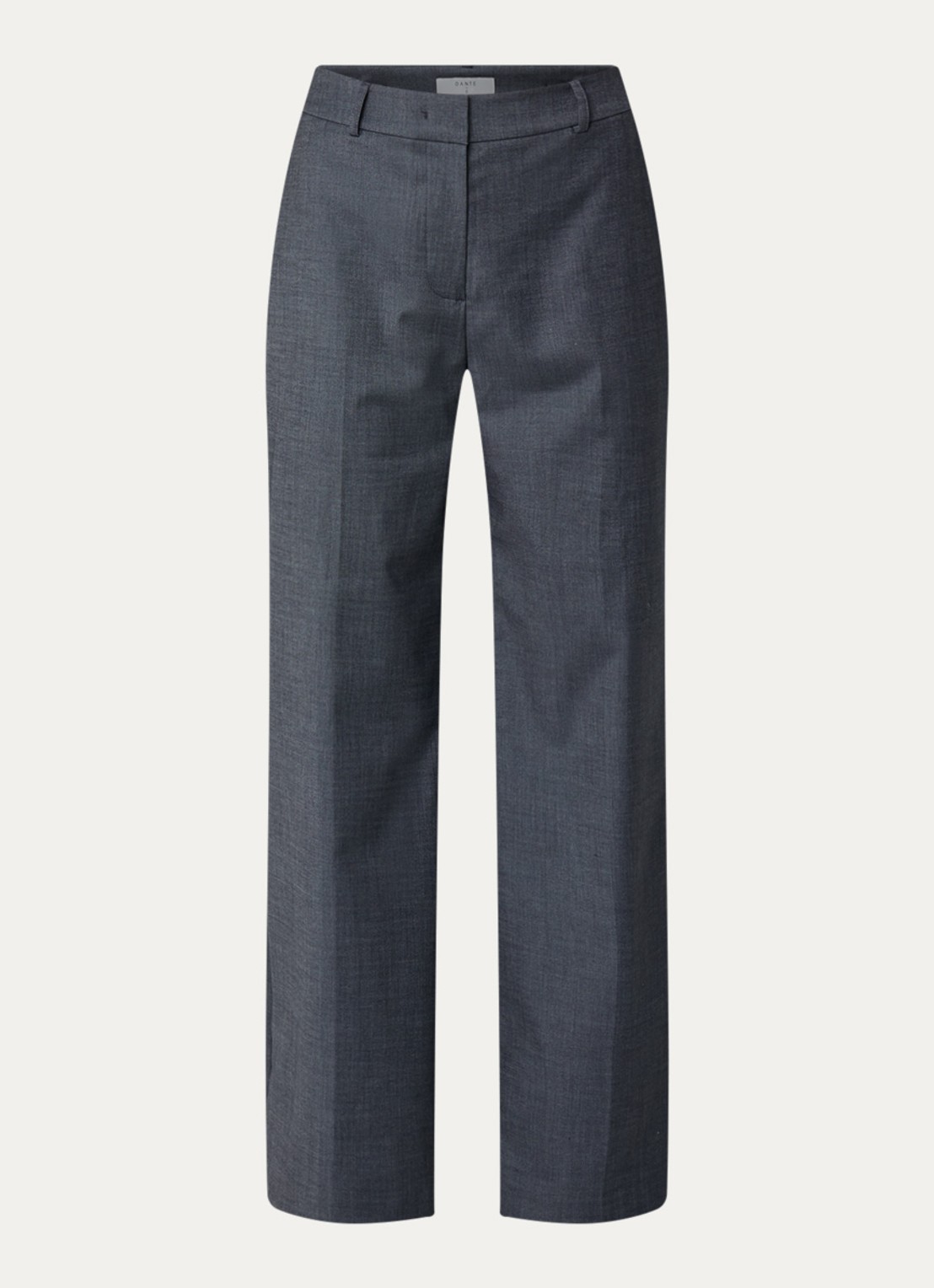 Dante 6 Gomo high waist wide fit pantalon met steekzakken - voorkant donkergrijs