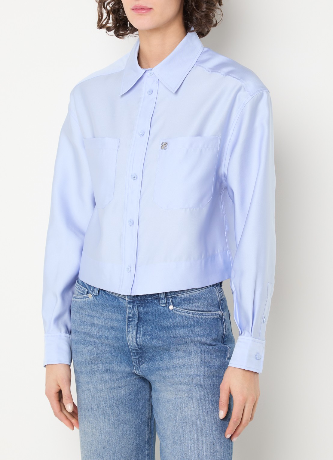 Dante 6 Hari blouse met borstzakken - detail 3 lichtblauw