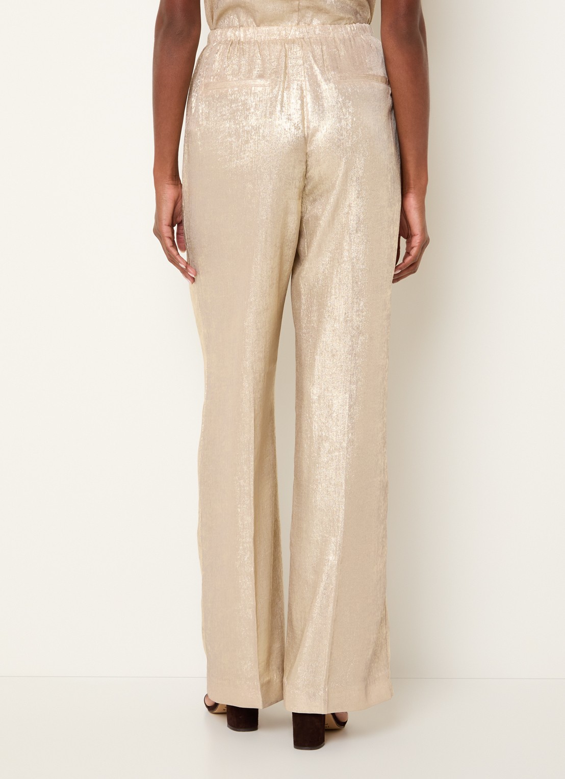 Dante 6 Ido high waist straight fit pantalon met steekzakken - achterkant 3 goud