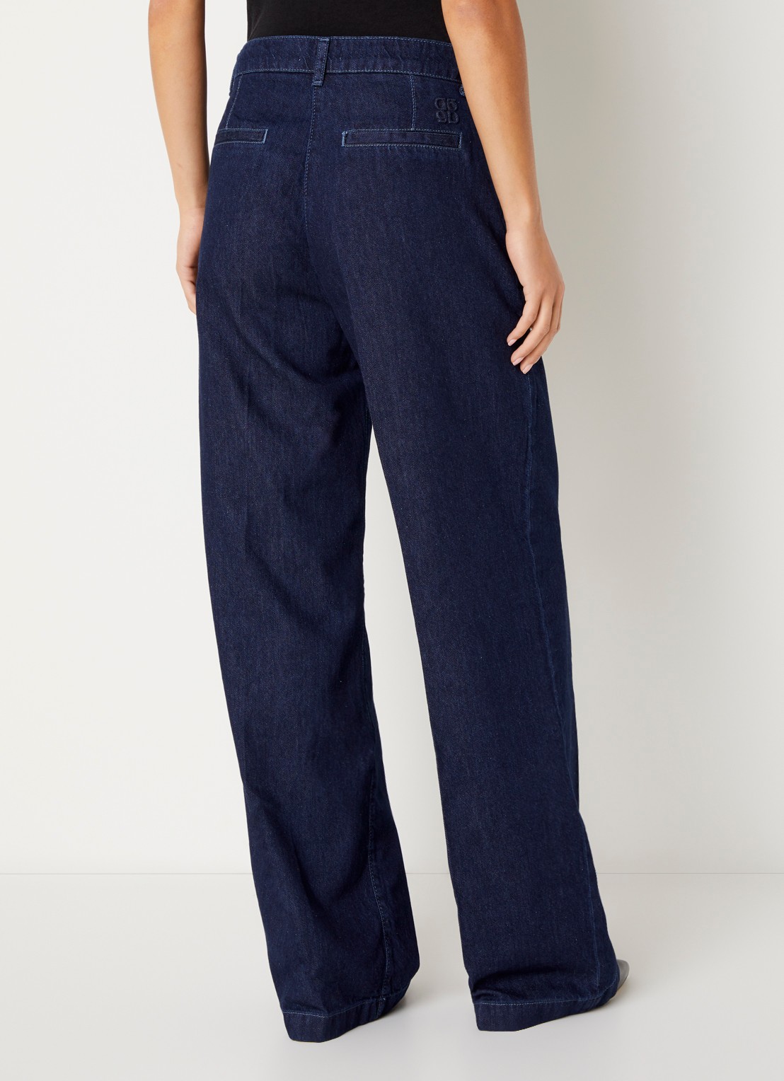 Dante 6 Jules high waist wide leg jeans met donkere wassing - achterkant 4 indigo