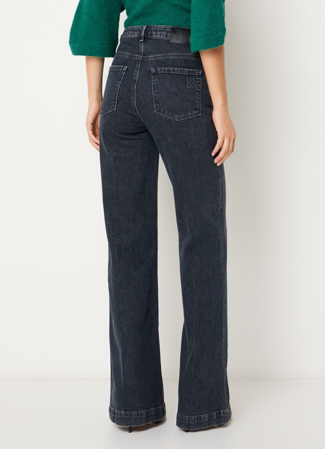Dante 6 Kendell mid waist flared jeans met gekleurde wassing - achterkant 2 antraciet