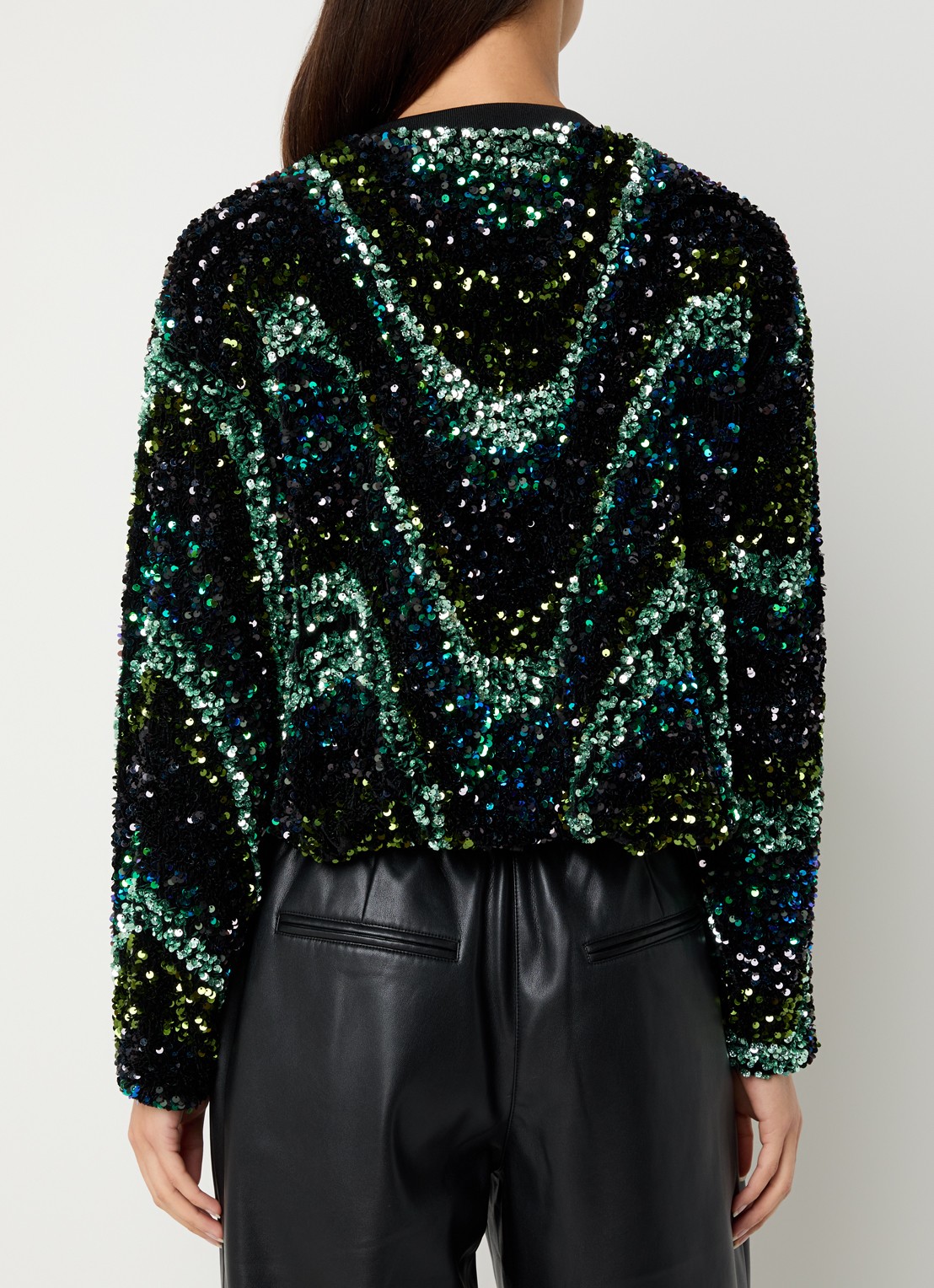 Dante 6 Lizy sweater met pailletten - achterkant 3 groen