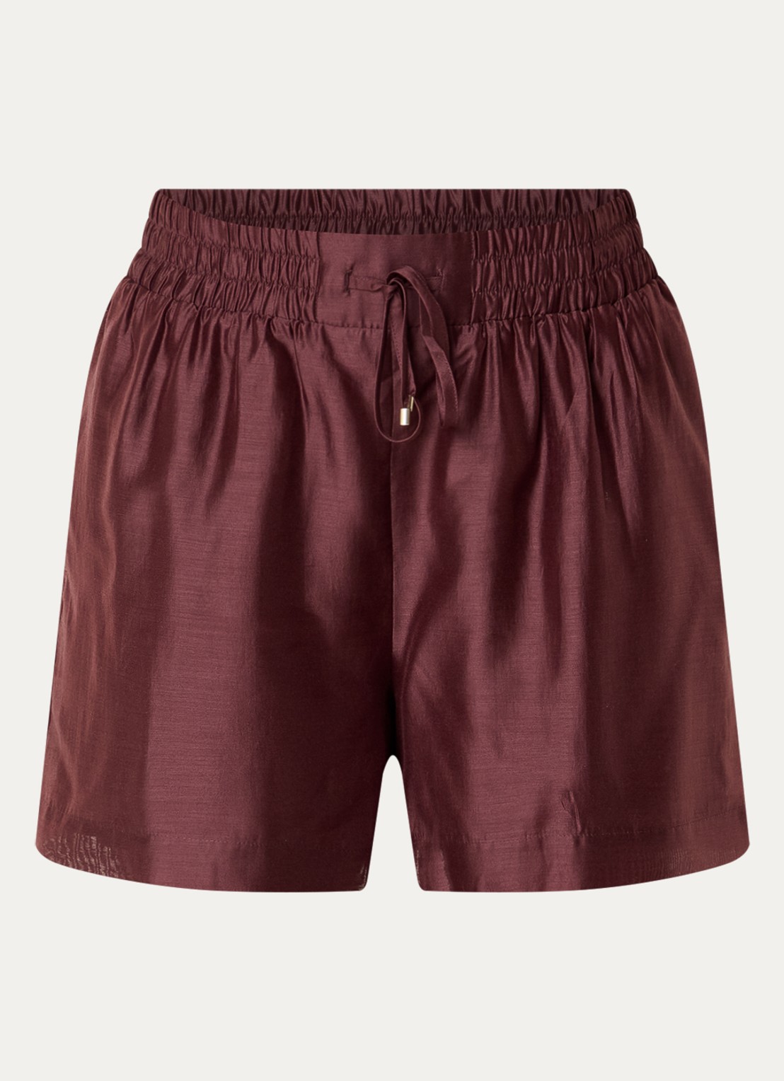 Dante 6 Quentyn mid waist wide fit korte broek met steekzakken - voorkant kastanjebruin