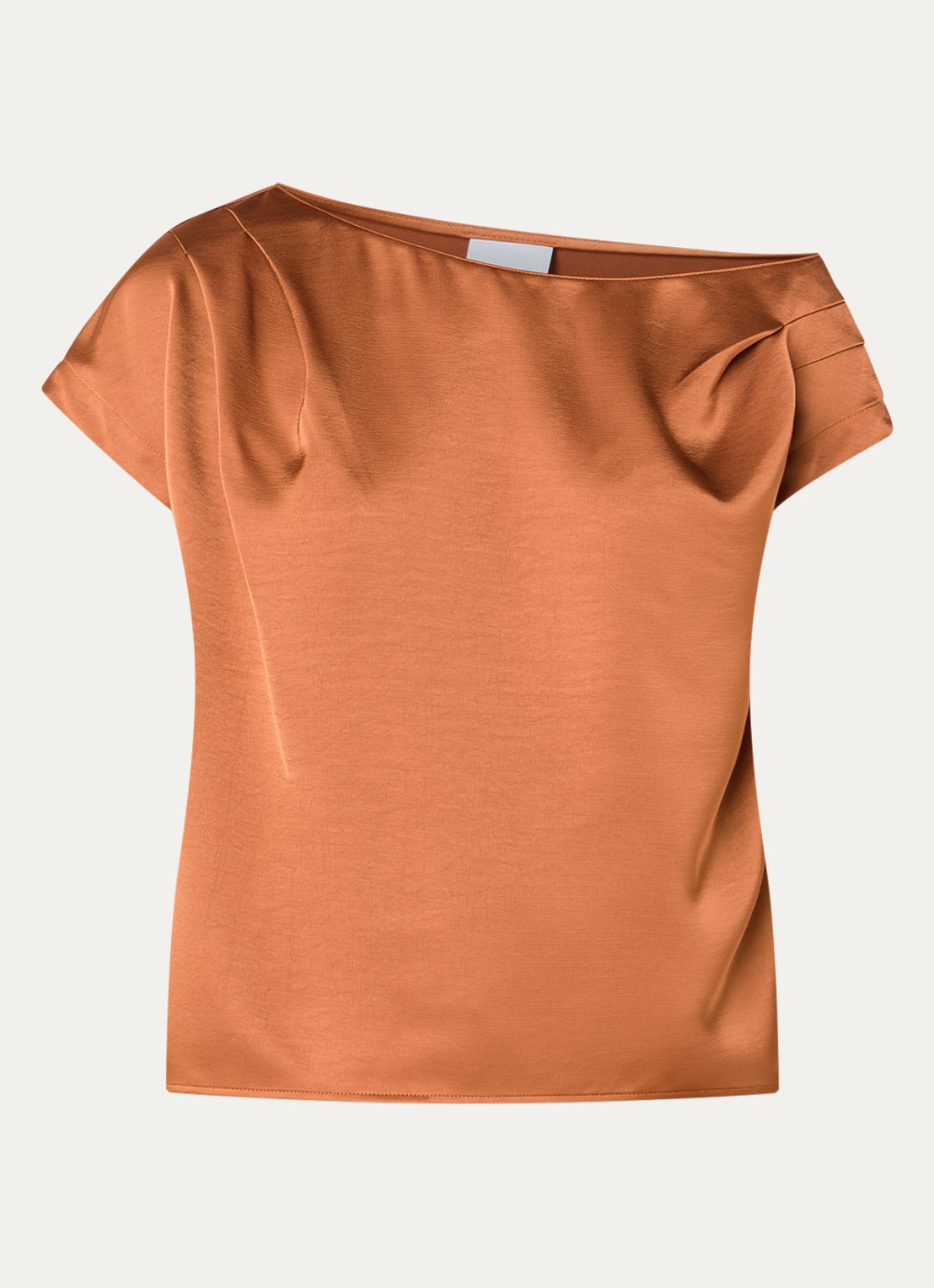 Dante 6 Roam tops met asymmetrische hals - voorkant 2 oranjebruin