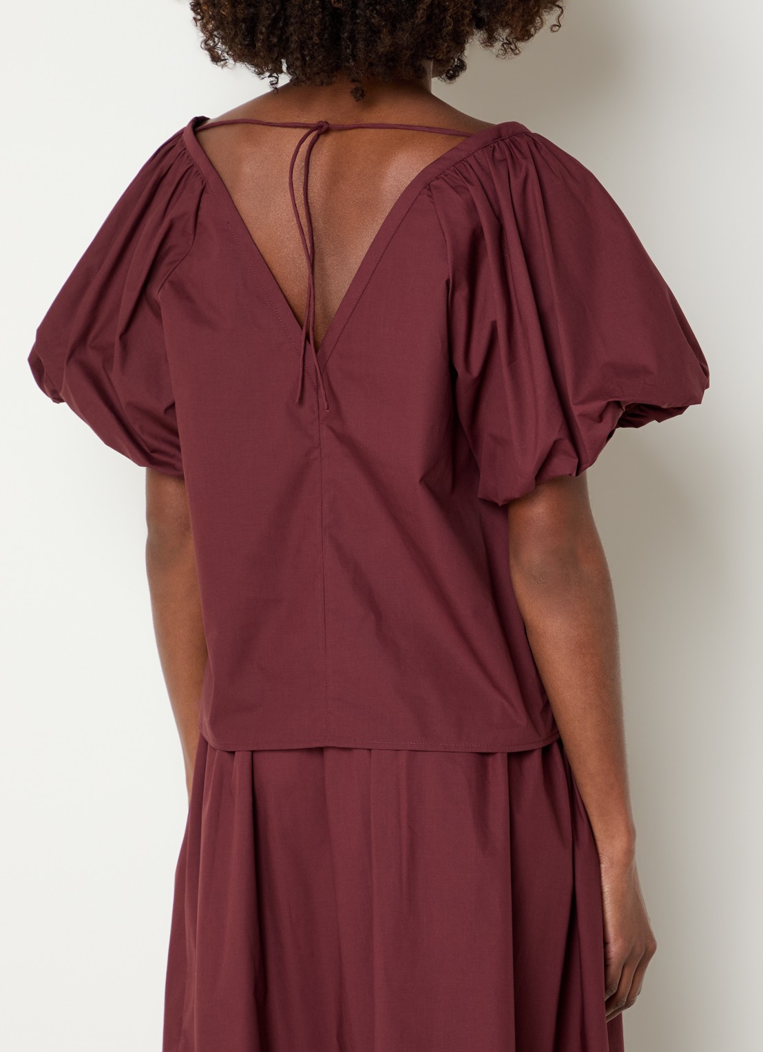 Dante 6 Rosalie tuniek met pofmouw - achterkant bordeauxrood