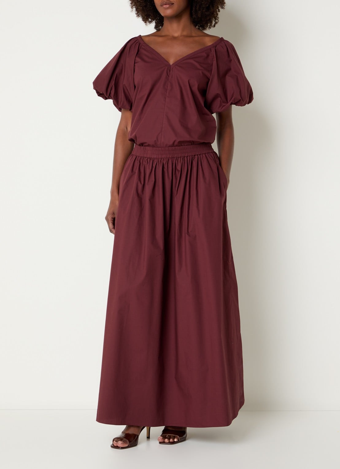 Dante 6 Rosalie tuniek met pofmouw - voorkant 4 bordeauxrood