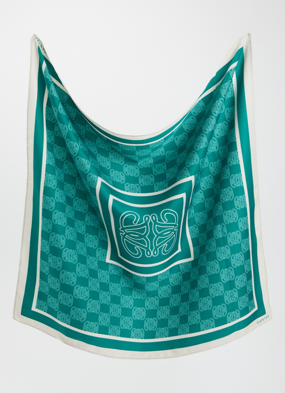 Dante 6 Sjaal met logoprint 70 x 70 cm - detail groen
