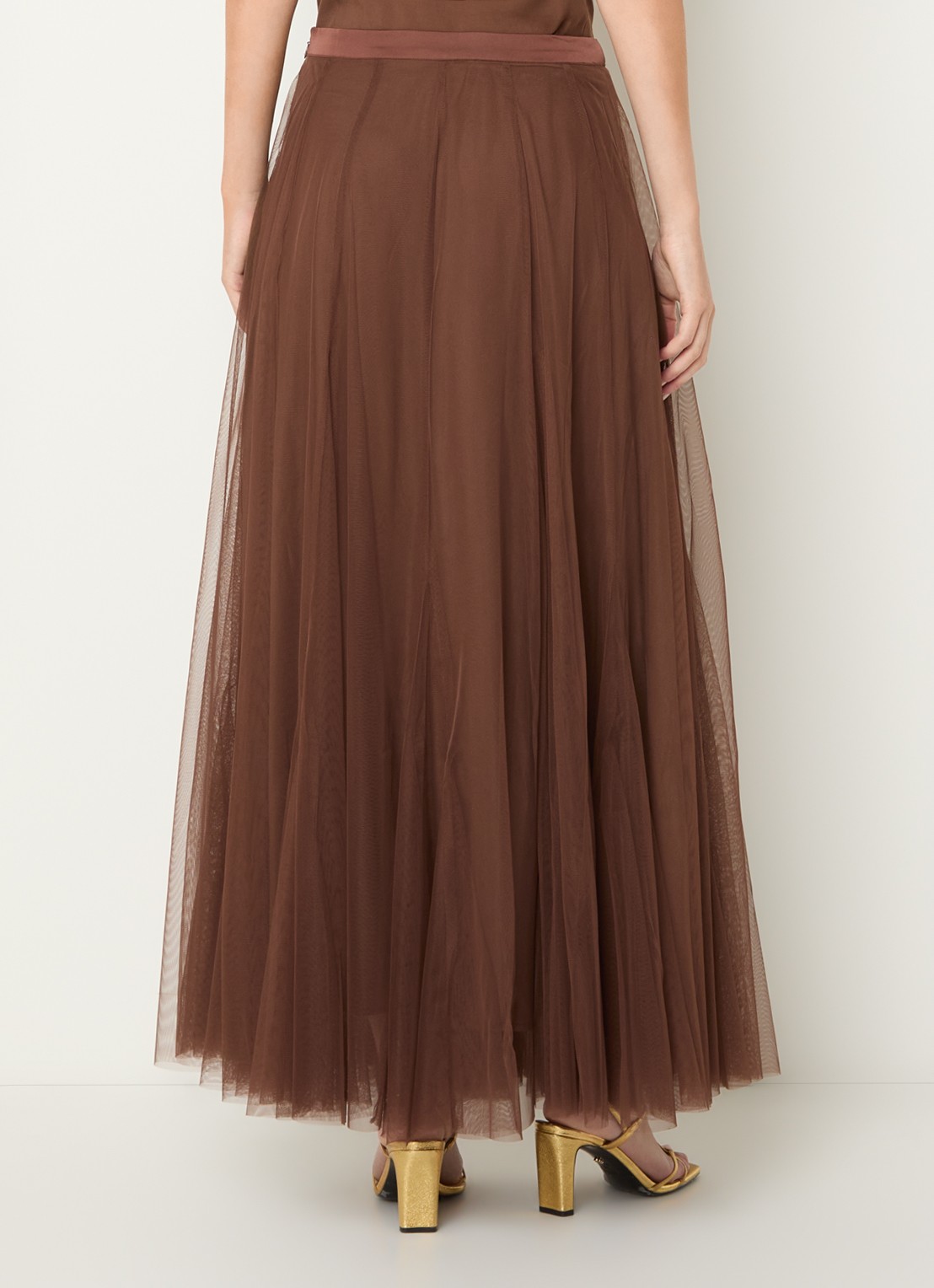 Dante 6 Taryn maxi rok van tule - achterkant 4 bruin