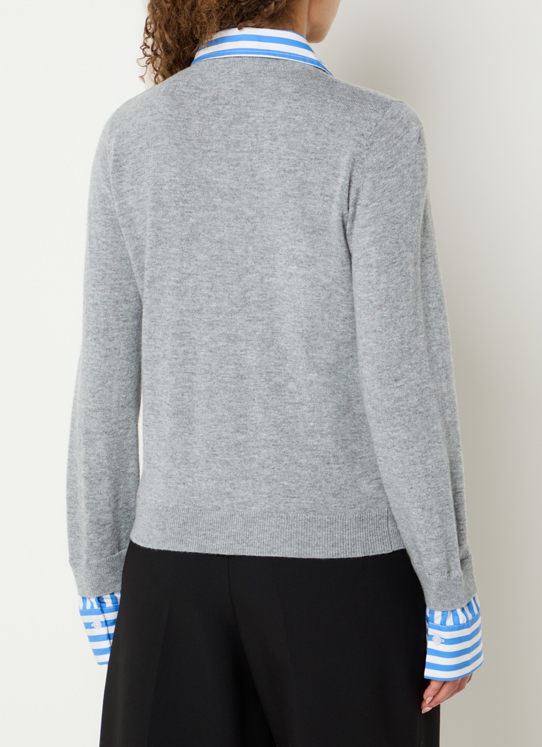 Dante 6 Thames sweater met kraag - achterkant 4 grijs