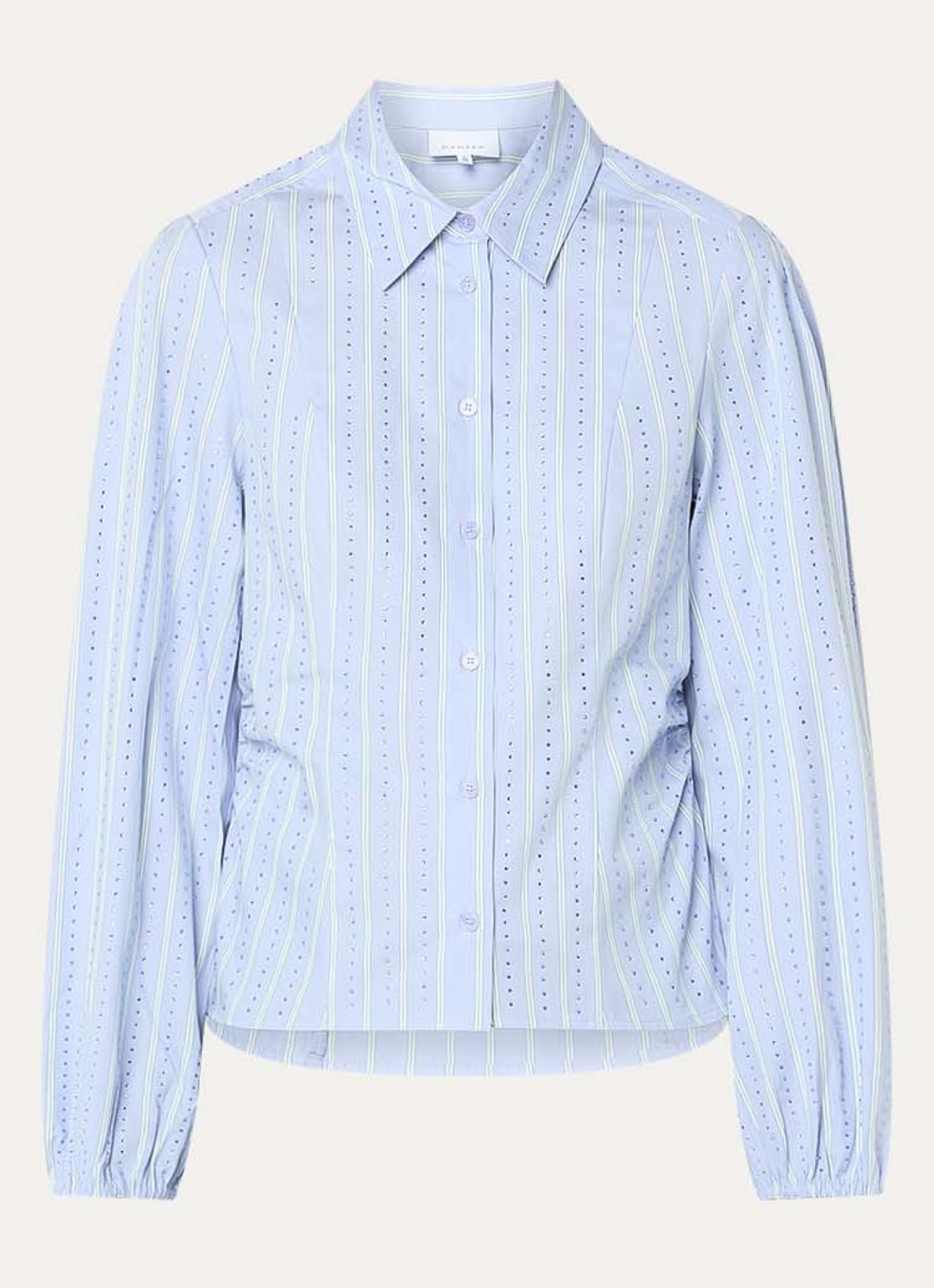 Dante 6 Therese blouse met strass en streepprint - voorkant lichtblauw