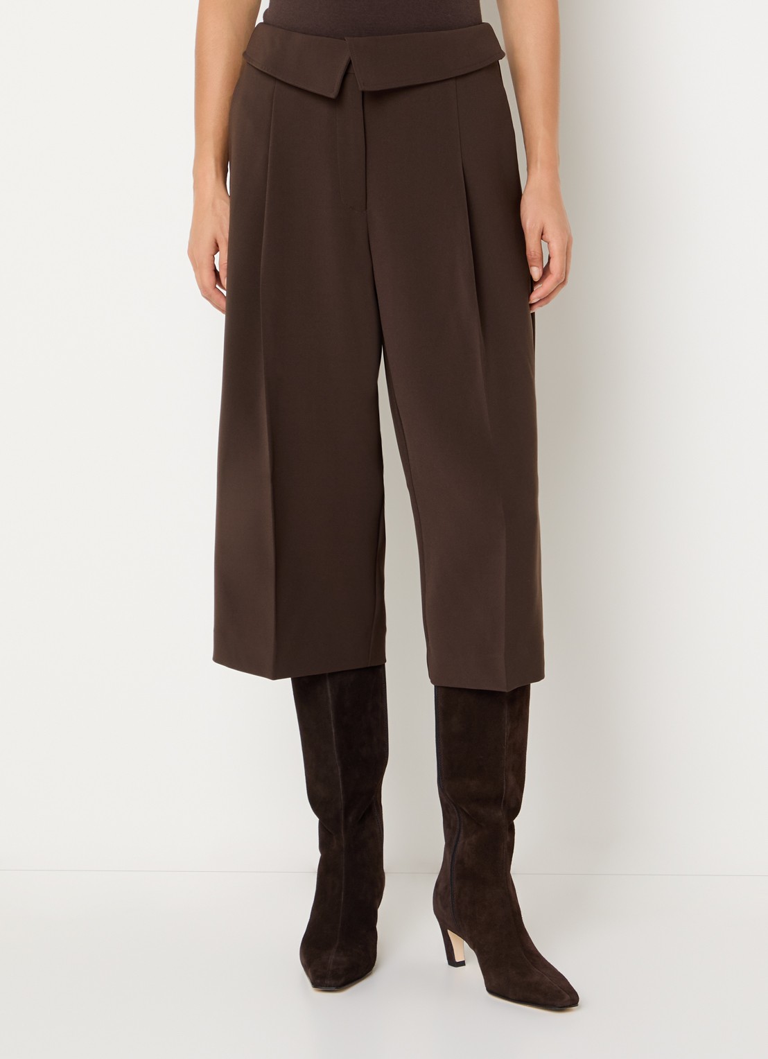 Dante 6 Tresor high waist loose fit korte broek met steekzakken - detail 3 donkerbruin