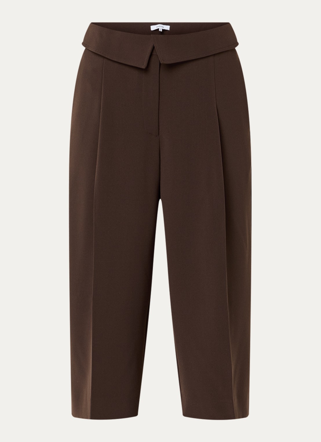 Dante 6 Tresor high waist loose fit korte broek met steekzakken - voorkant donkerbruin