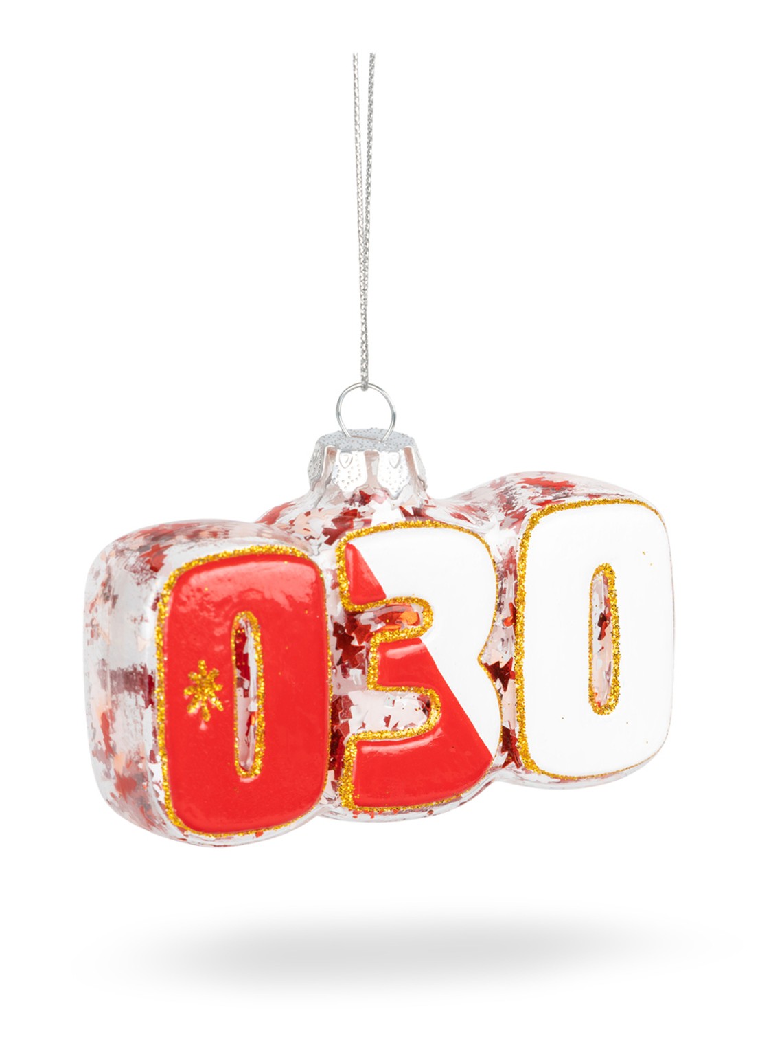 De Ballen Uit 030 Netnummer kersthanger 4,5 cm - voorkant 5 rood