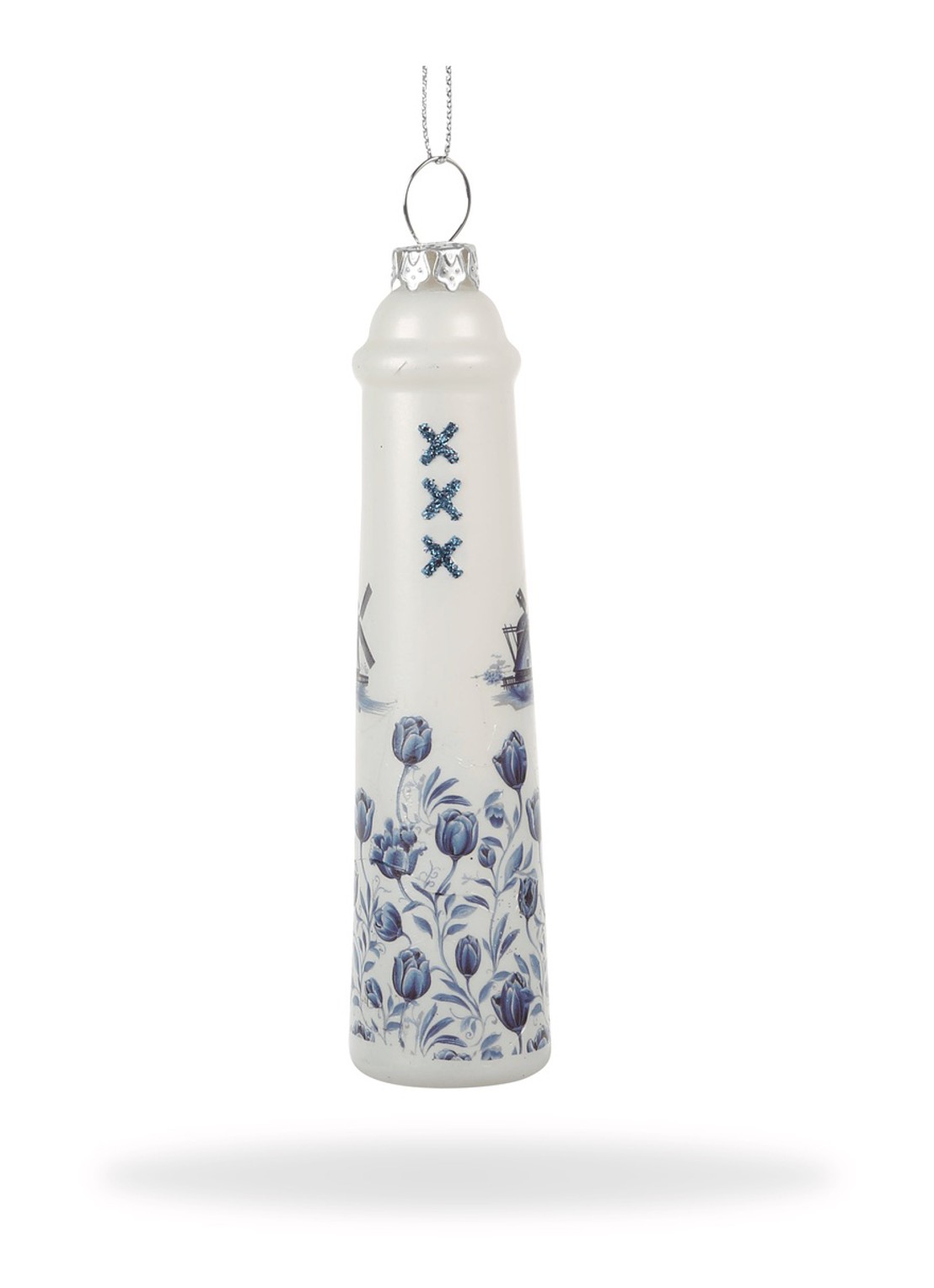 De Ballen Uit Amsterdammertje kersthanger 10,4 cm - voorkant blauw