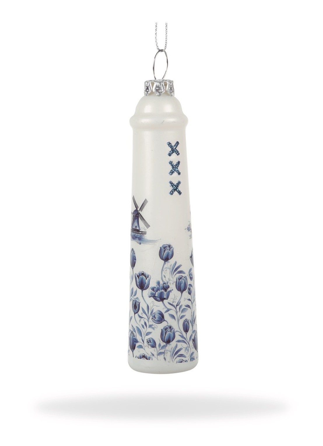 De Ballen Uit Amsterdammertje kersthanger 10,4 cm - voorkant 2 blauw