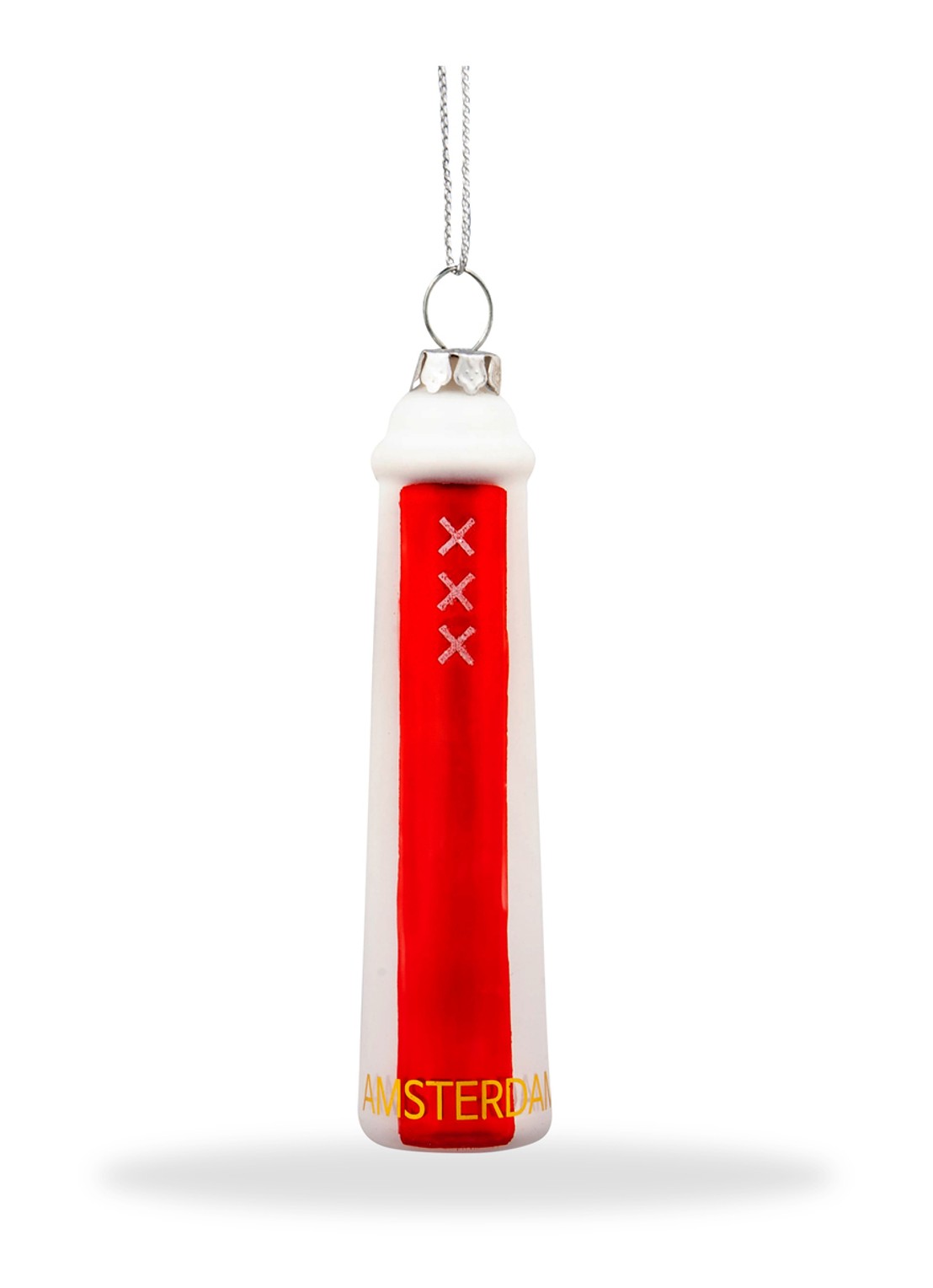 De Ballen Uit Amsterdammertje kersthanger 10,4 cm - voorkant rood