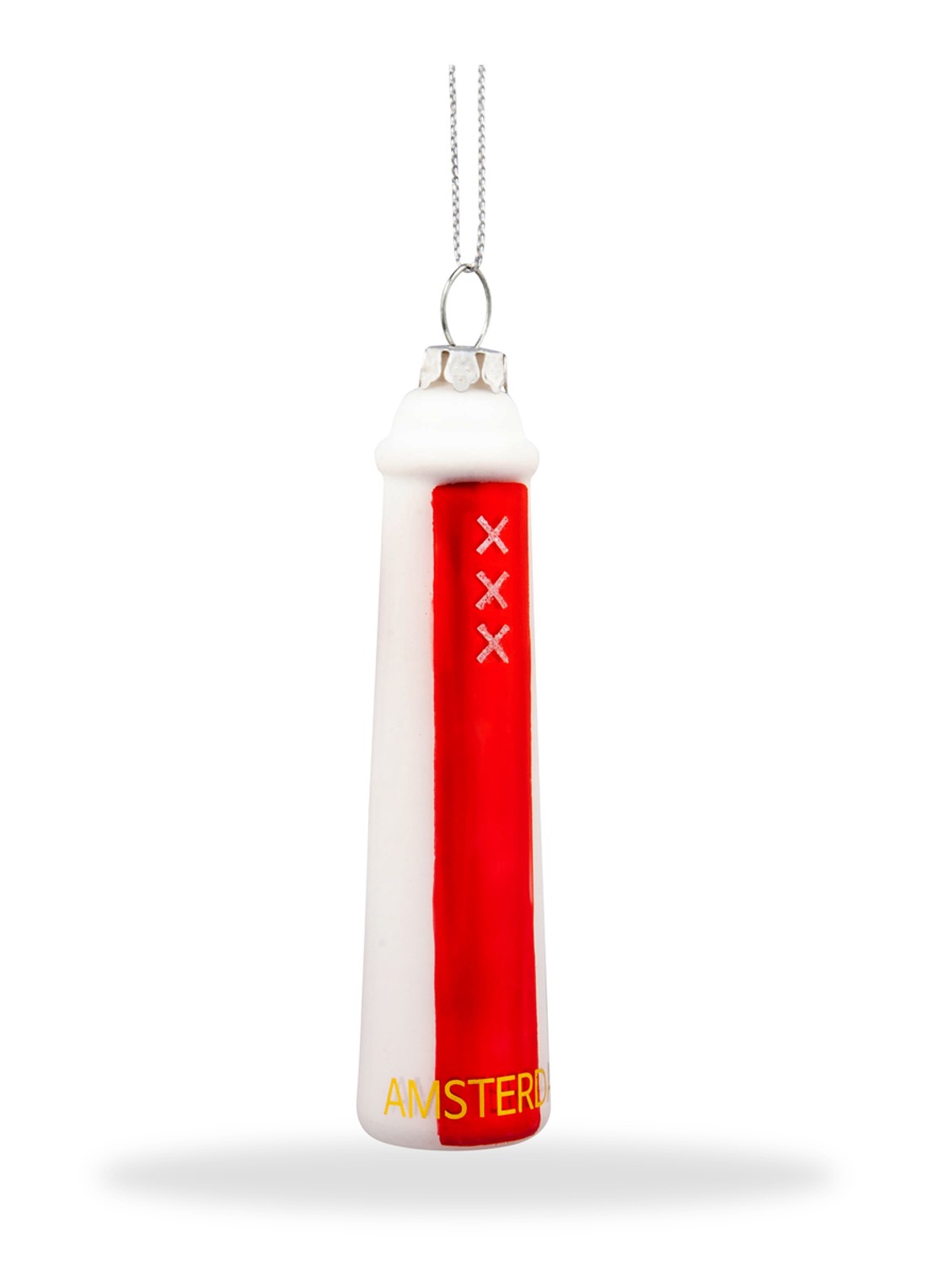 De Ballen Uit Amsterdammertje kersthanger 10,4 cm - voorkant 2 rood