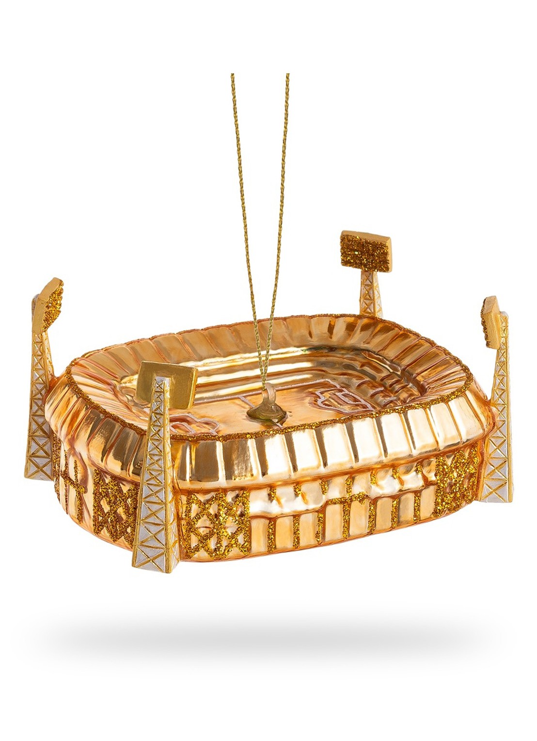 De Ballen Uit De Kuip kersthanger 6 cm - voorkant 3 goud