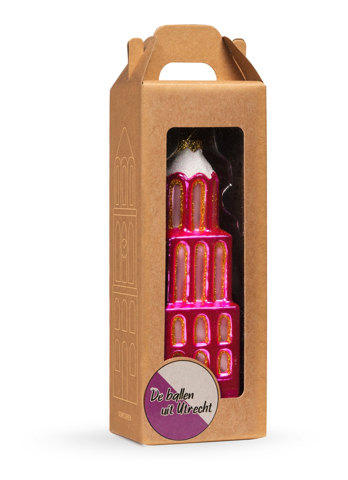 De Ballen Uit Domtoren kersthanger 13,6 cm - detail 3 fuchsia