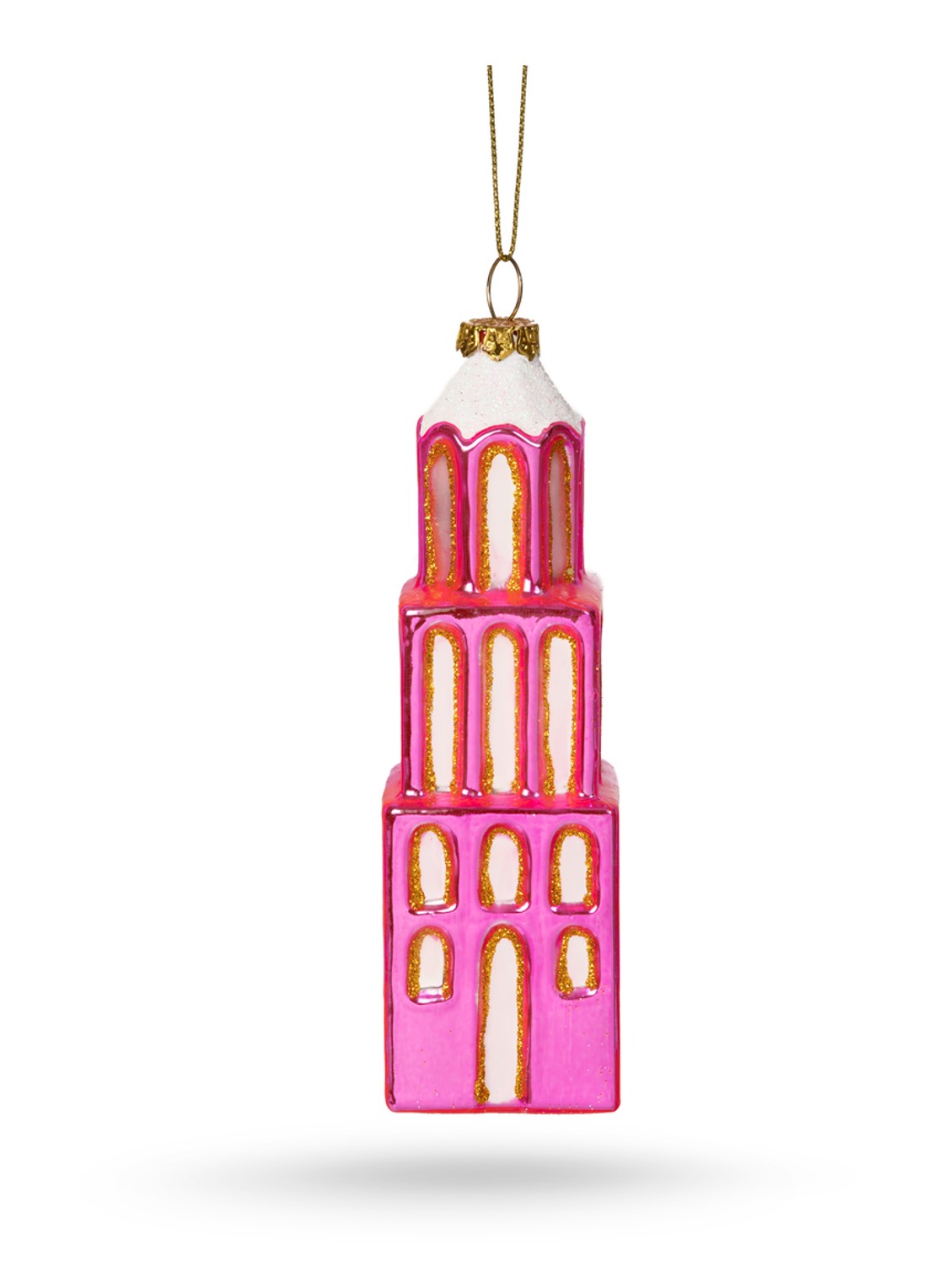 De Ballen Uit Domtoren kersthanger 13,6 cm - voorkant fuchsia