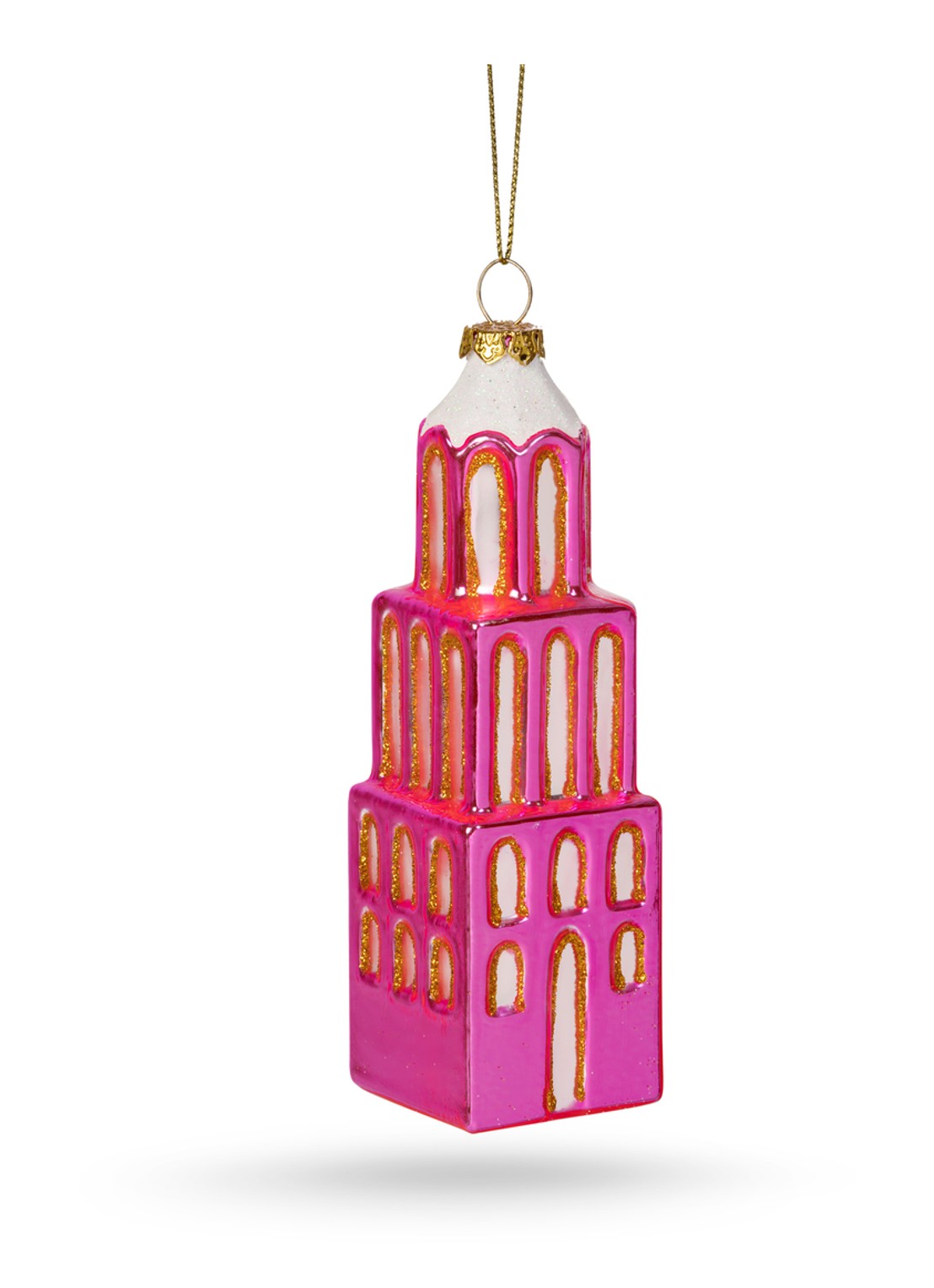 De Ballen Uit Domtoren kersthanger 13,6 cm - voorkant 2 fuchsia