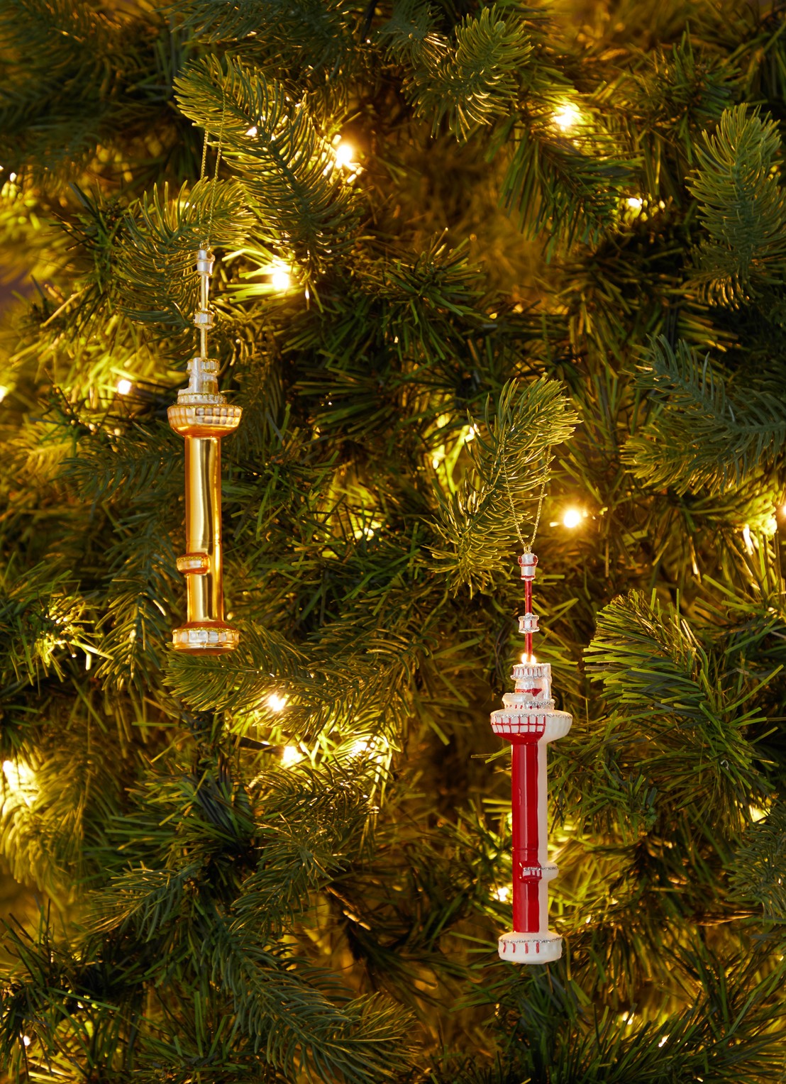 De Ballen Uit Euromast kersthanger 17 cm - voorkant 2 rood