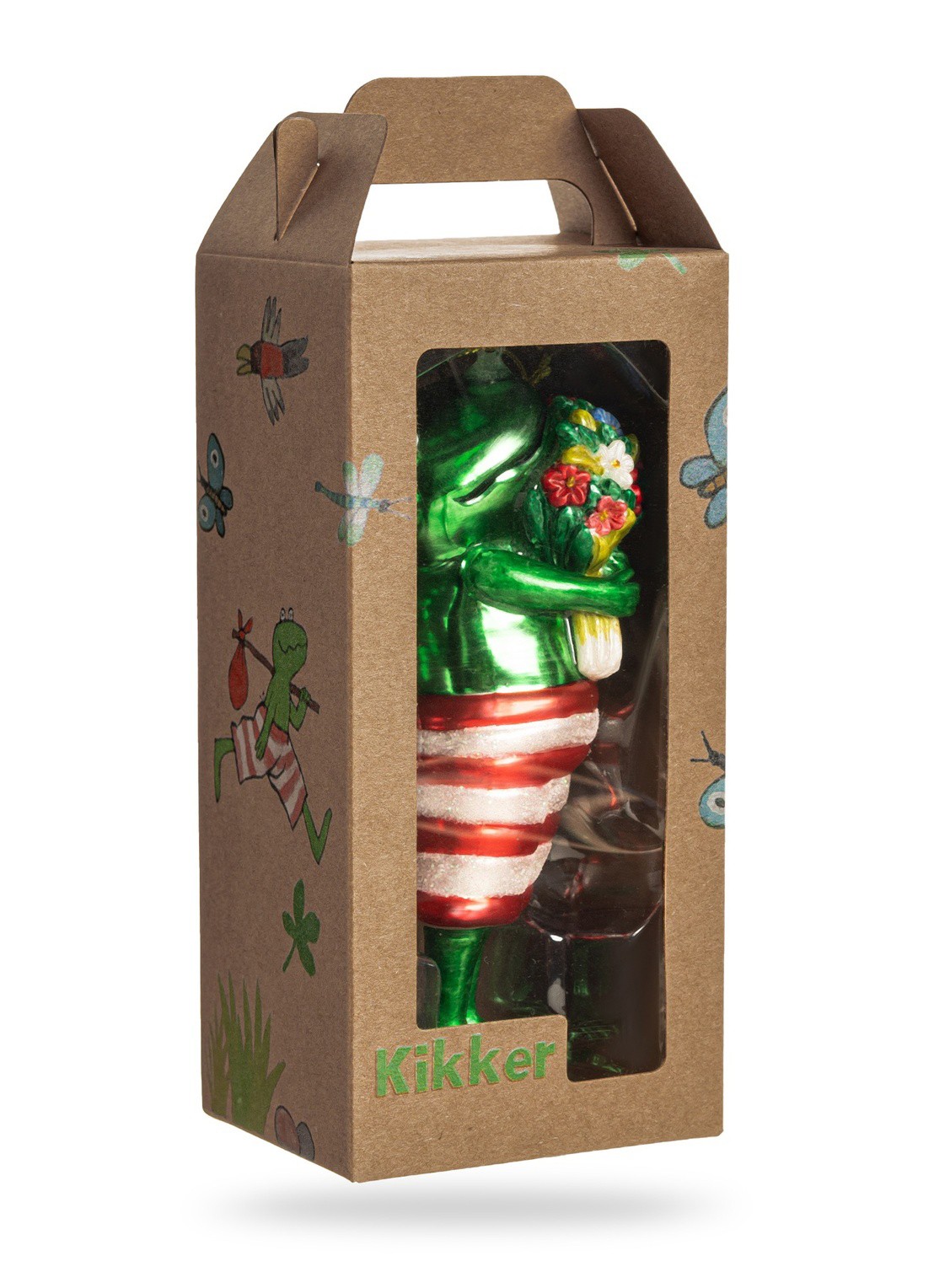 De Ballen Uit Kikker kersthanger 12 cm - achterkant groen