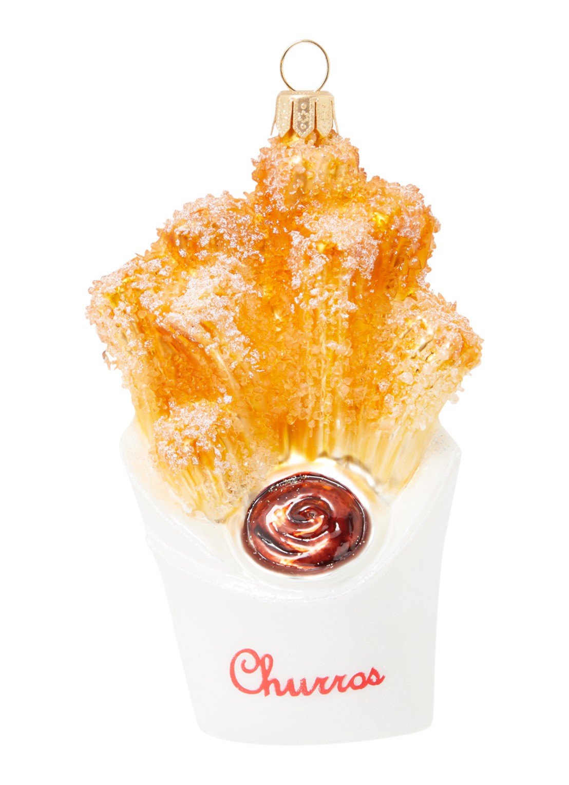 de Bijenkorf Home Churro kersthanger 12 cm - voorkant 2 orange