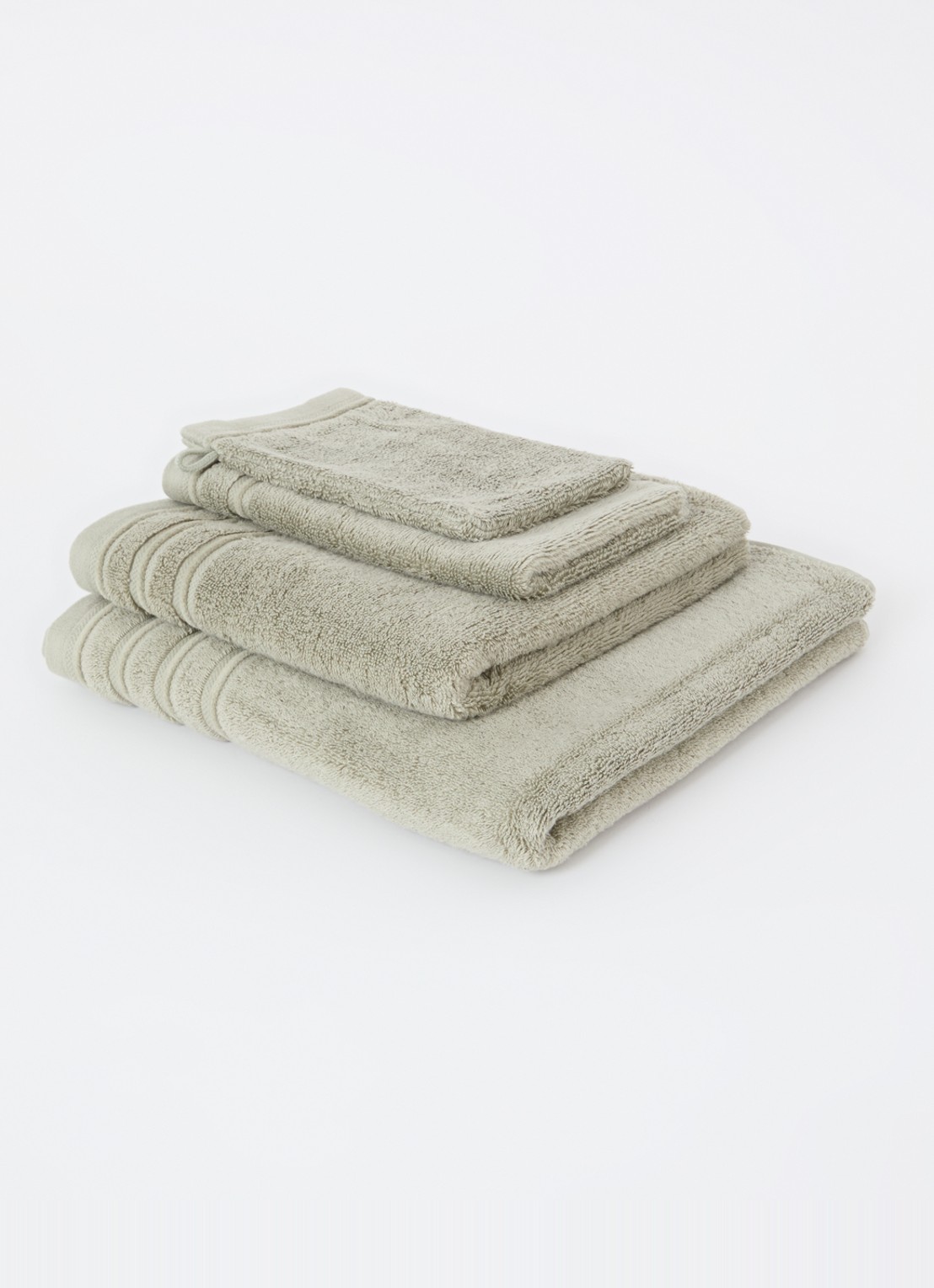 de Bijenkorf Home Evolution badhanddoek - 580 gr/m2 - 60 x 110 cm - voorkant 2 groen