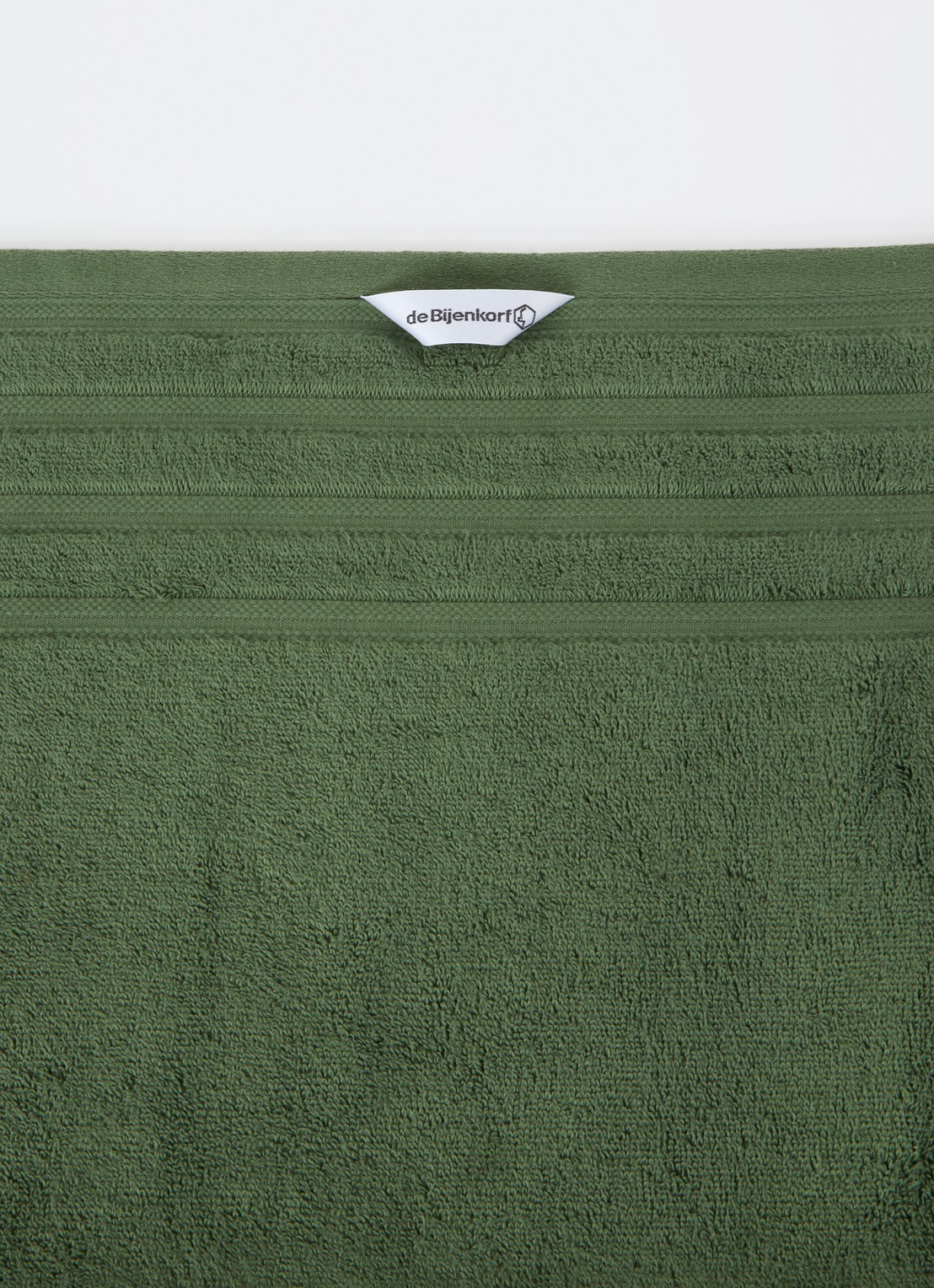 de Bijenkorf Home Evolution badlaken - 580 gr/m2 - 100 x 150 cm - detail groen