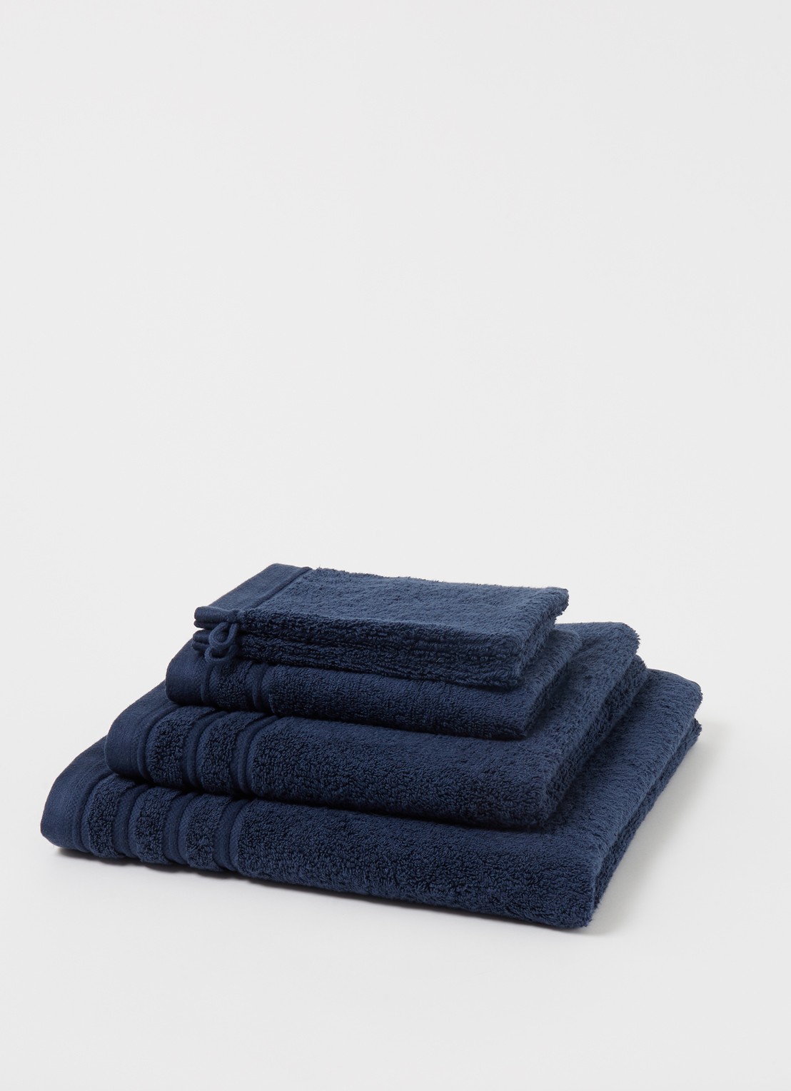 de Bijenkorf Home Evolution gastendoek - 580 gr/m2 - 30 x 50 cm - detail donkerblauw