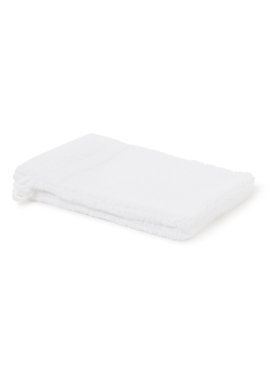 de Bijenkorf Home Evolution washand- 580 gr/m2 - 16 x 21 cm set van 2 - voorkant 3 wit
