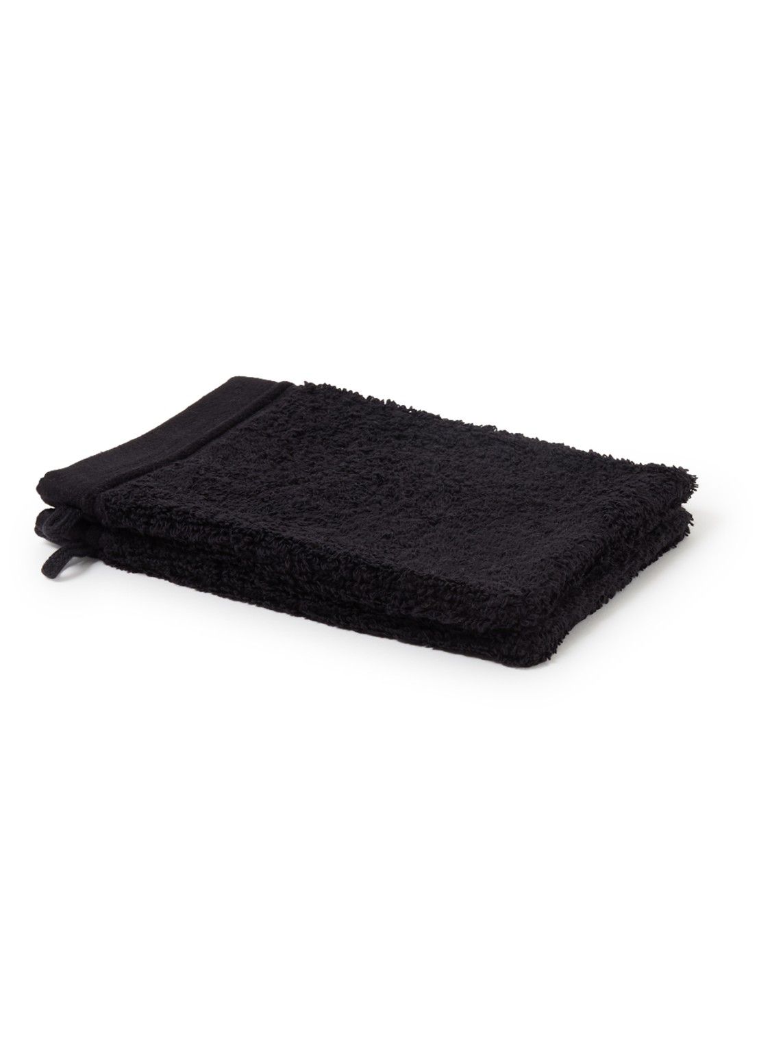 de Bijenkorf Home Evolution washand- 580 gr/m2 - 16 x 21 cm set van 2 - voorkant 3 zwart