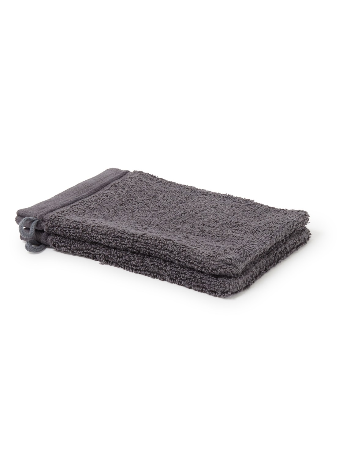 de Bijenkorf Home Evolution washand- 580 gr/m2 - 16 x 21 cm set van 2 - voorkant antraciet