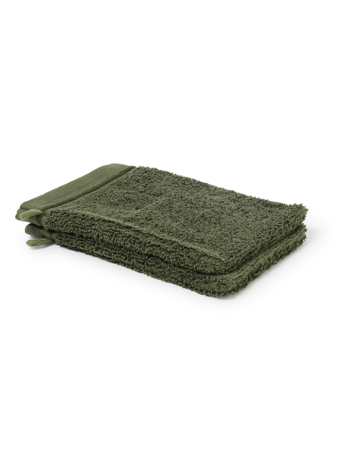de Bijenkorf Home Evolution washand- 580 gr/m2 - 16 x 21 cm set van 2 - voorkant groen